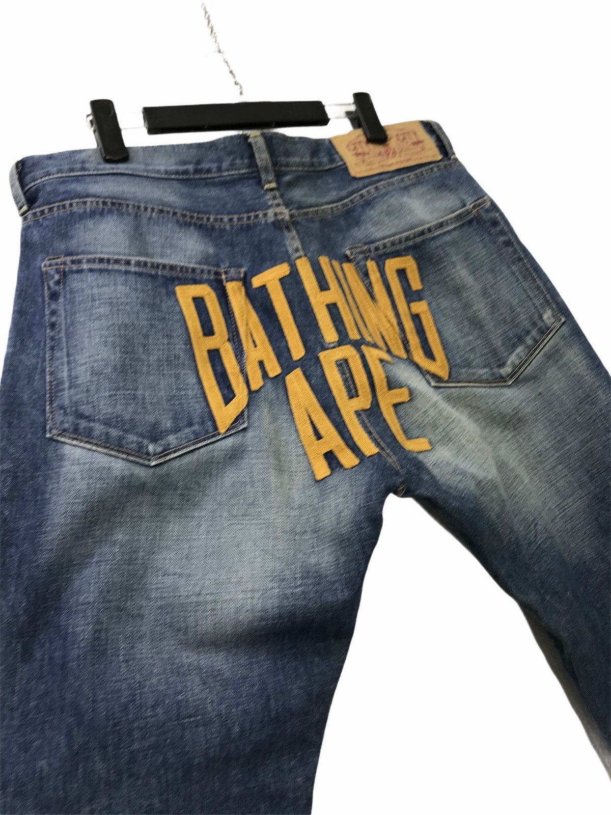 image of Bape Denim Chain Embroydery Loose Bathing Ape Nigo 33 in Blue, Men's (Size 35)