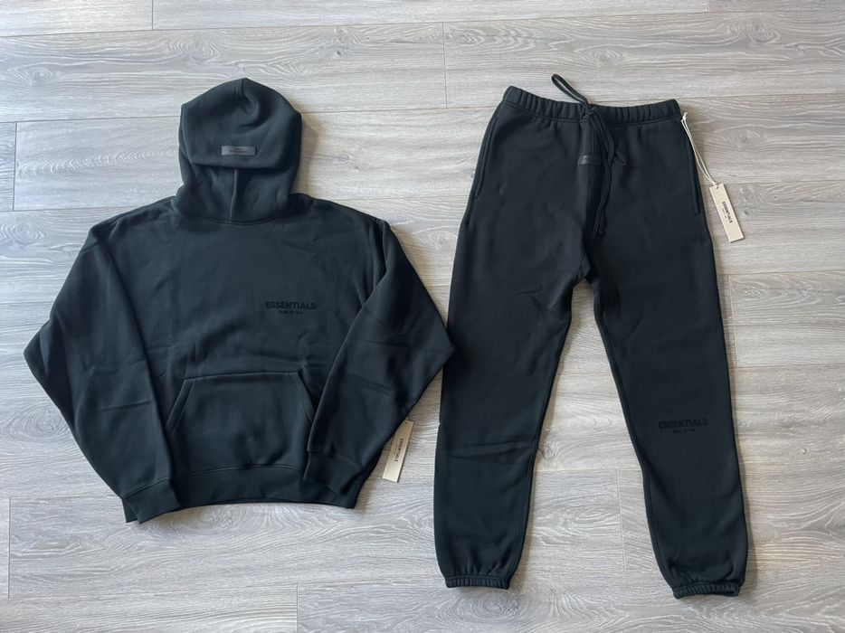 Fear of God Fear of God Essentials Black Hoodie and Sweatpants