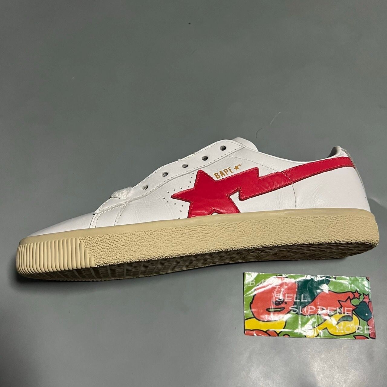 Pre-owned Bape Crepsta White/red Shoes
