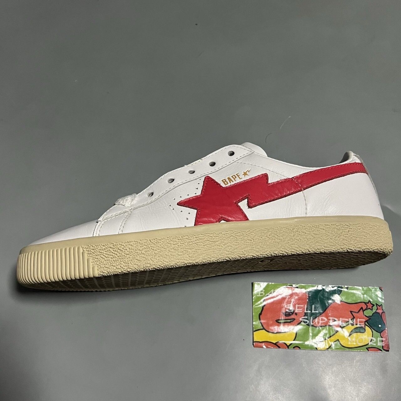 image of Bape Crepsta White/red Shoes, Men's (Size 10)
