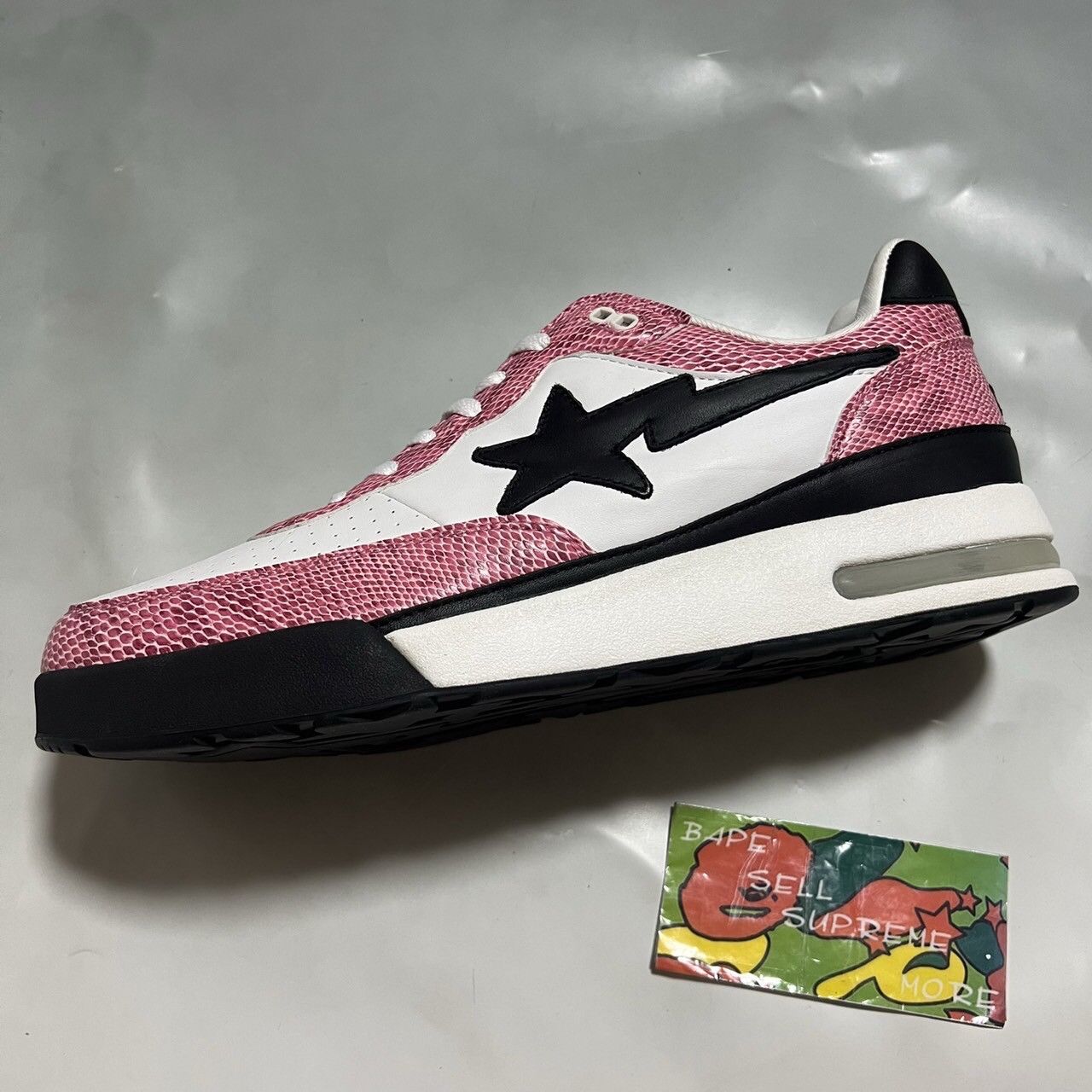 image of 2007 Bape Roadsta White/leather/snake Shoes in Snakeskin, Men's (Size 13)