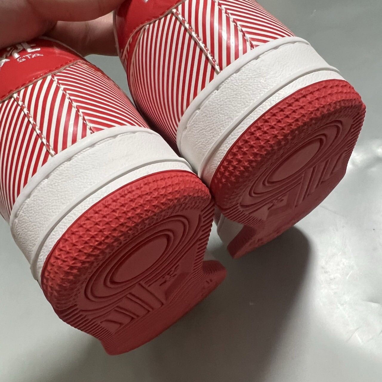 Bape 2007 BAPE Sta striped/Red/White patent leather Size US 9 / EU 42 - 6 Thumbnail