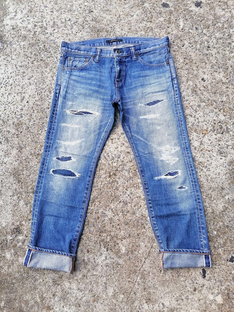 Japanese Brand × Johnbull John Bull Distressed Selvedge Denim Jeans Size US 34 / EU 50 - 1 Thumbnail