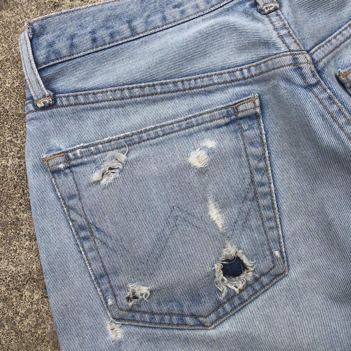 Edwin × Vintage 🔥Rare🔥Edwin 403 Stoned Wash Rips Distress Denim Jeans Size US 30 / EU 46 - 9 Thumbnail