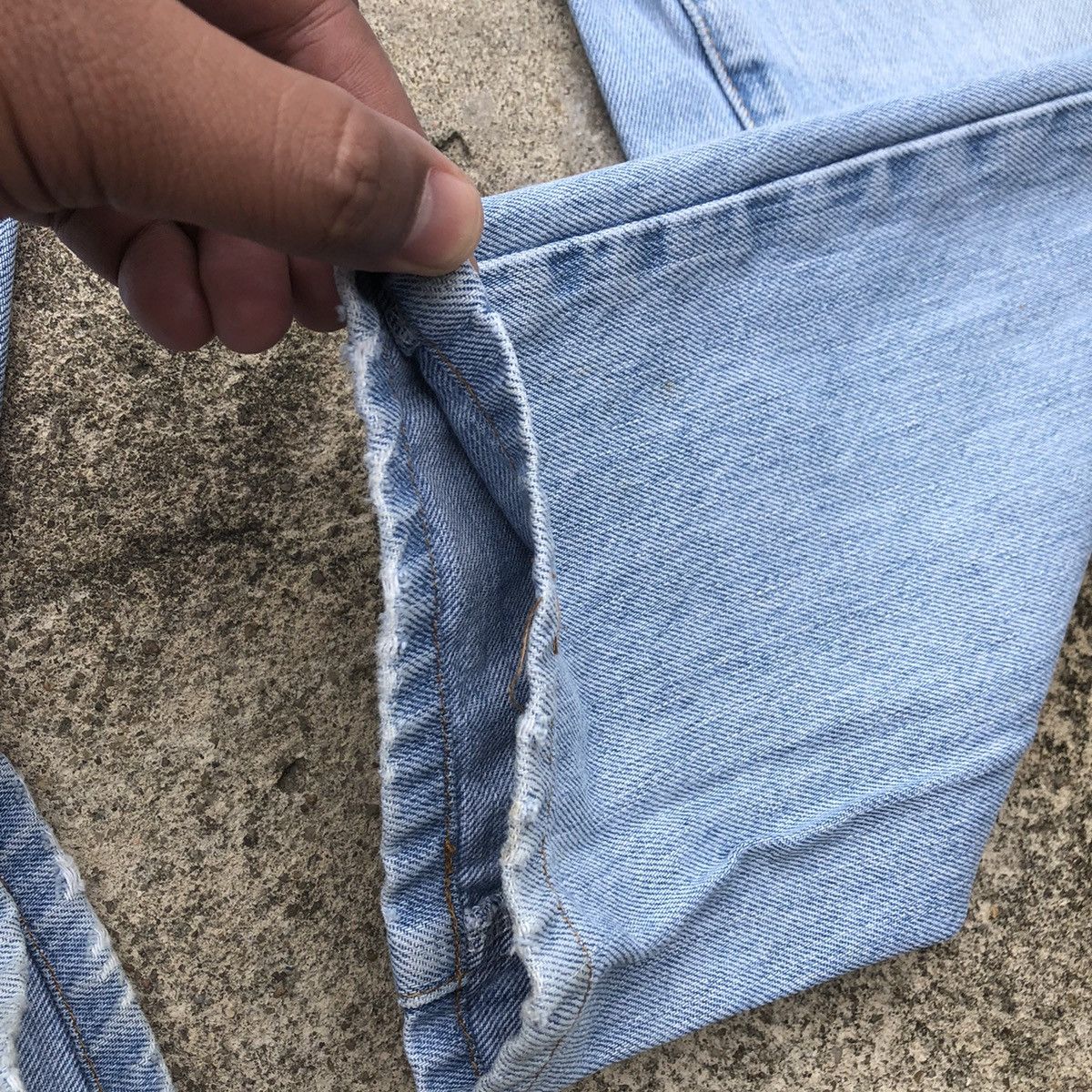 Vintage × Wrangler 🔥Rare🔥Vintage Wrangler Stoned Wash Rips Distress Denim Jeans Size US 32 / EU 48 - 8 Thumbnail