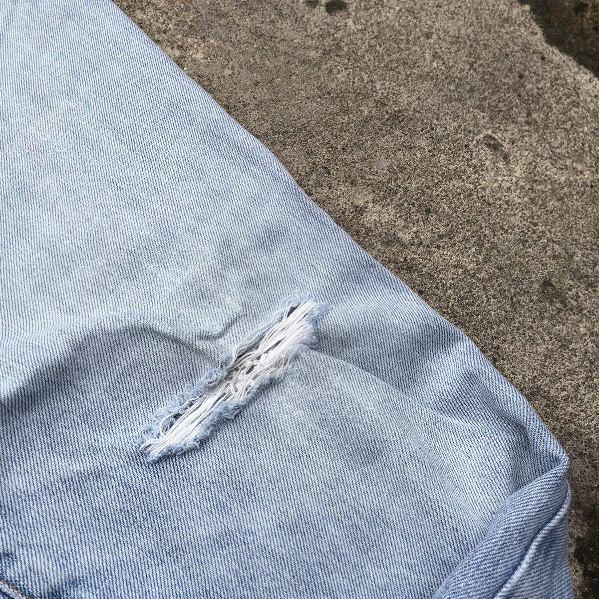 Vintage × Wrangler 🔥Rare🔥Vintage Wrangler Stoned Wash Rips Distress Denim Jeans Size US 32 / EU 48 - 10 Thumbnail
