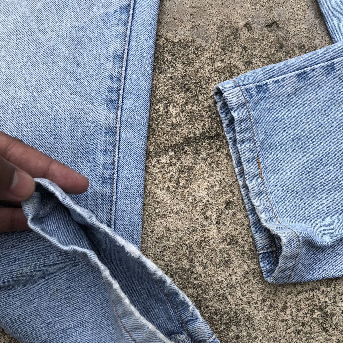 Vintage × Wrangler 🔥Rare🔥Vintage Wrangler Stoned Wash Rips Distress Denim Jeans Size US 32 / EU 48 - 7 Thumbnail