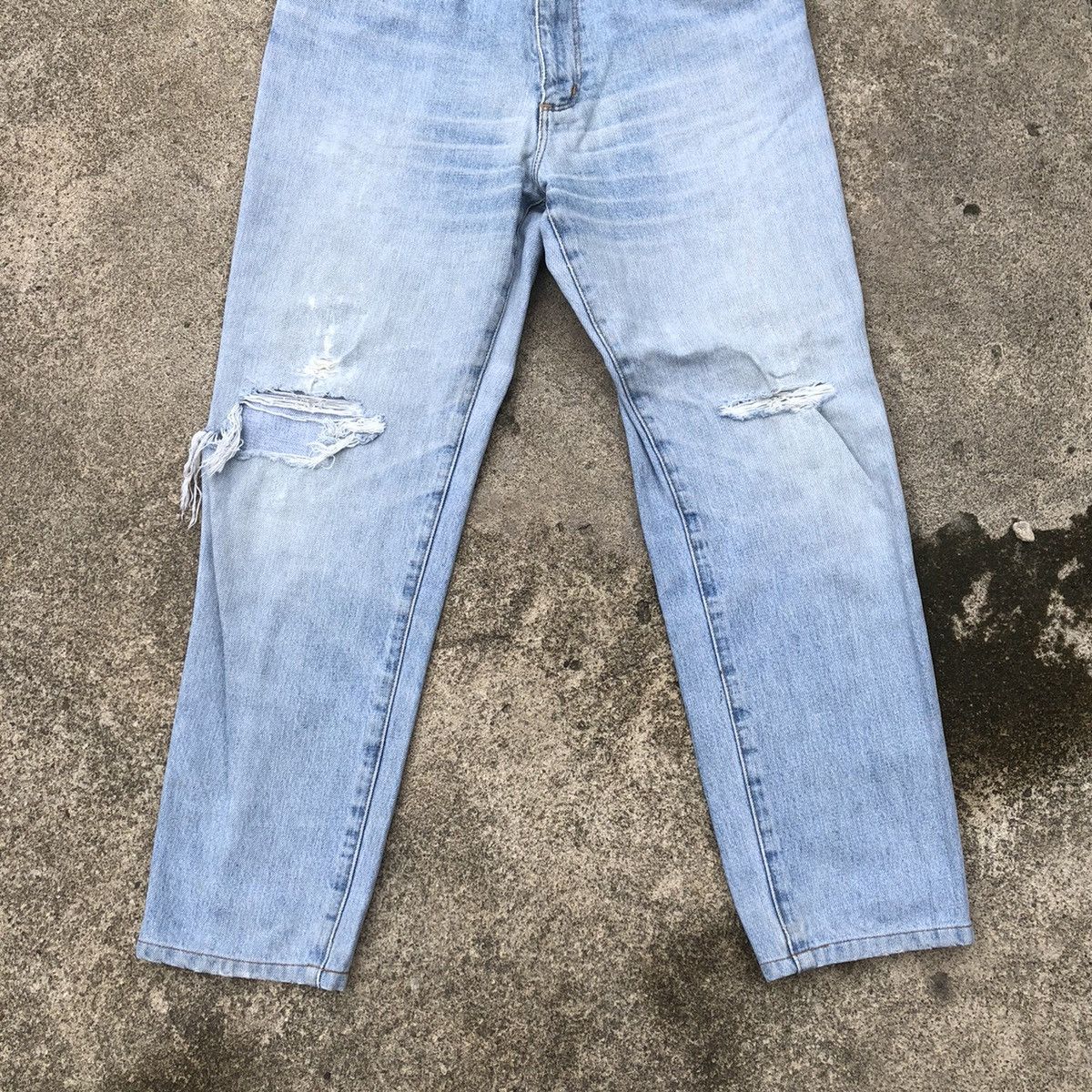 Vintage × Wrangler 🔥Rare🔥Vintage Wrangler Stoned Wash Rips Distress Denim Jeans Size US 32 / EU 48 - 3 Thumbnail