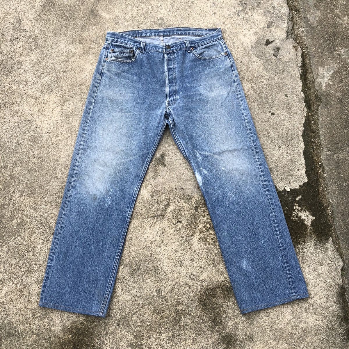 Levi's × Levi's Vintage Clothing 🔥Rare🔥Vintage Levis Stoned Wash Rips Distress Paint Jeans Size US 36 / EU 52 - 1 Thumbnail