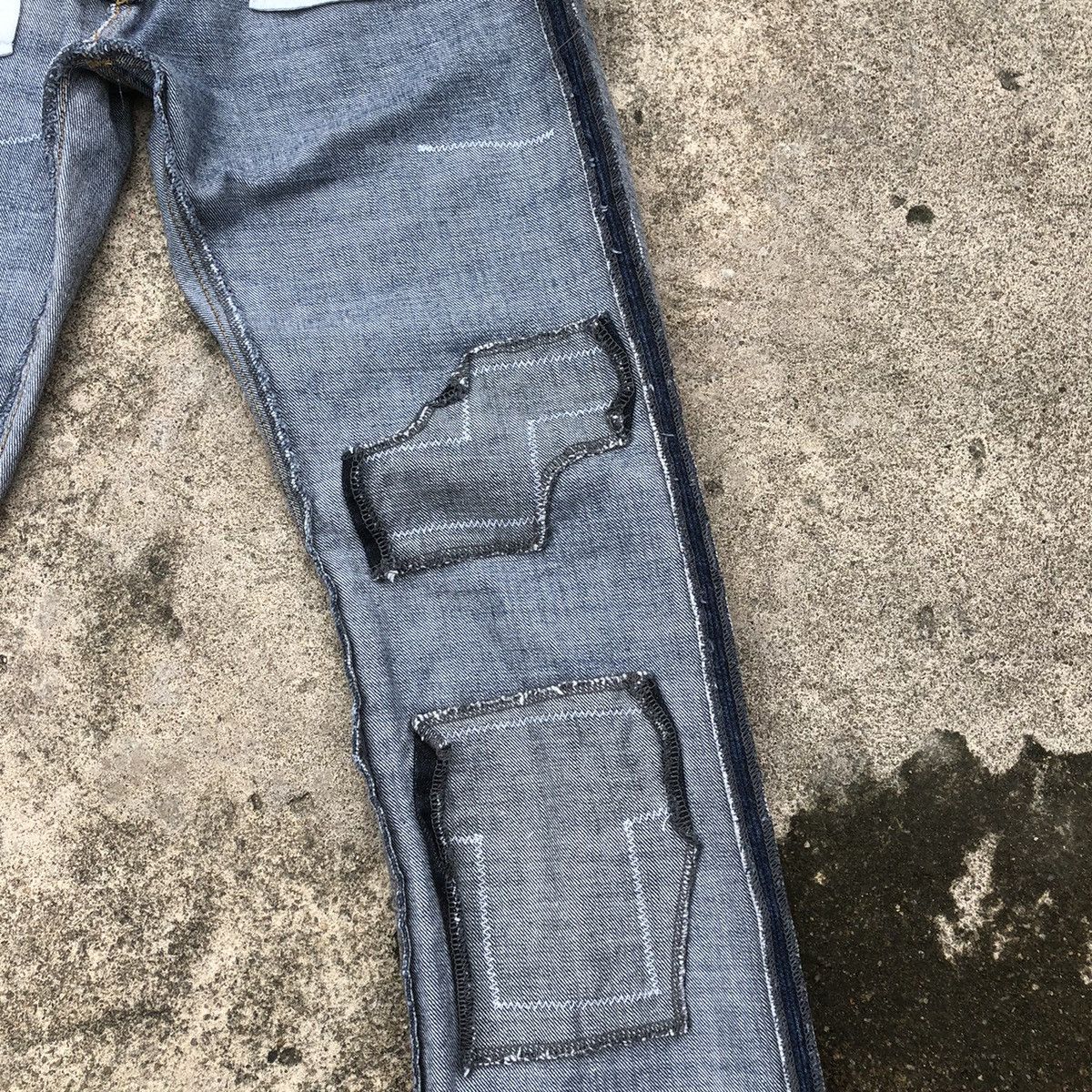 Japanese Brand 🔥Sick🔥🇯🇵As Know As Stoned Wash Patchwork Rips Distress Jeans Size US 31 - 11 Thumbnail