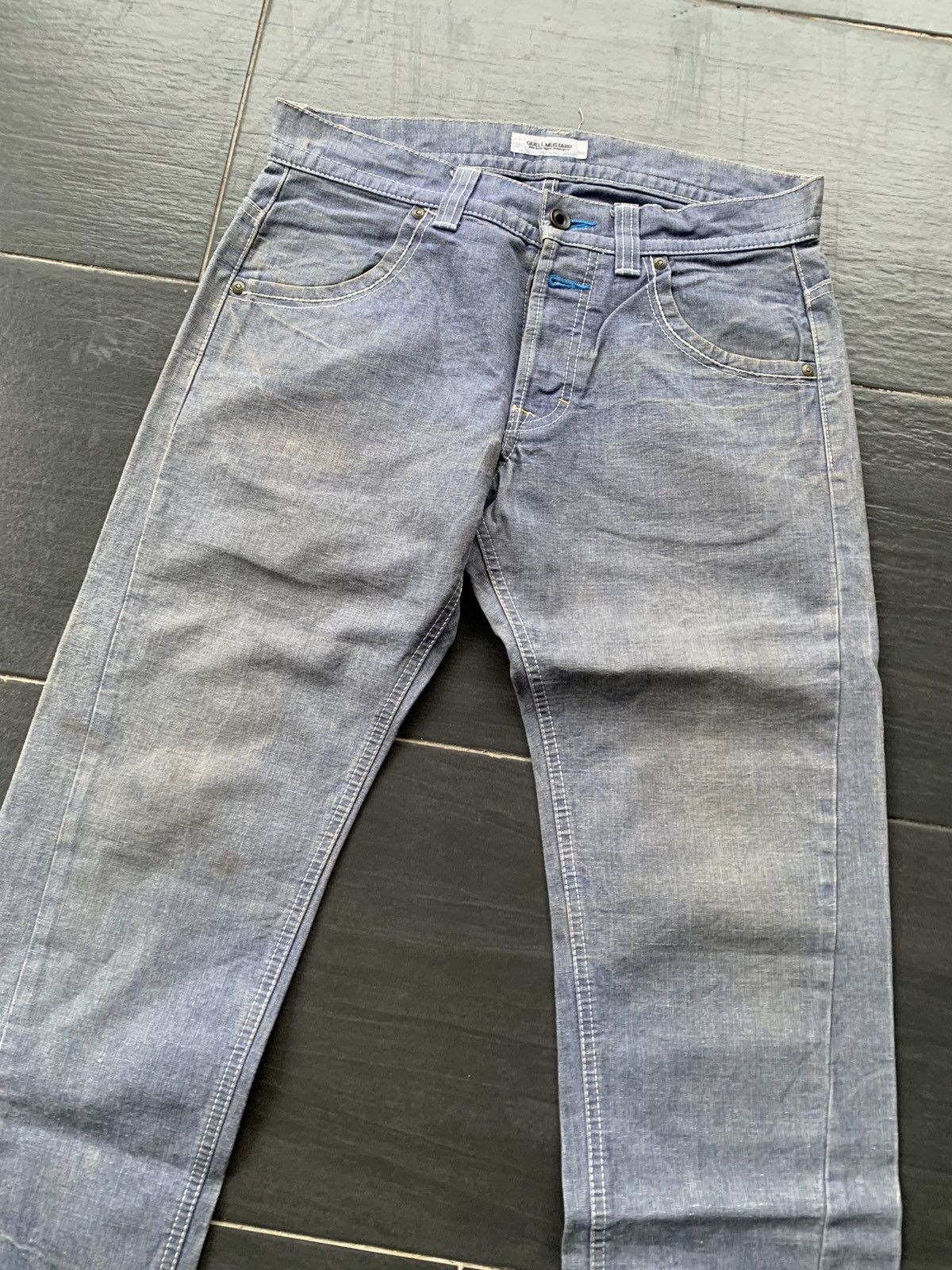 Japanese Brand × Le Grande Bleu (L.G.B.) × Vintage Guell Mustard Faded Wash Denim Size US 31 - 4 Thumbnail