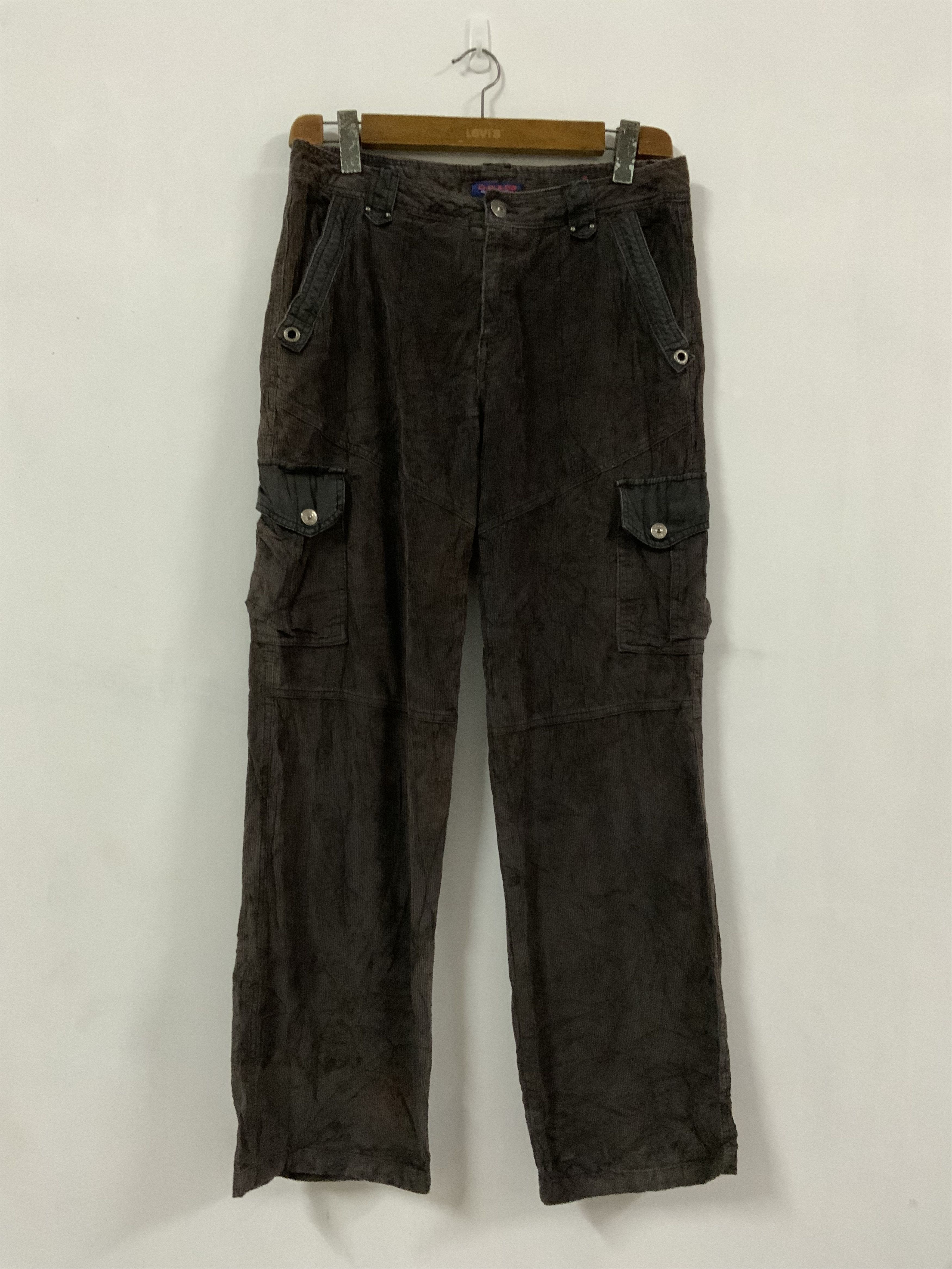 image of Archival Clothing D-Pulse Multipocket Corduroi Avant Garde Fade Cargo Pant in Black, Men's (Size 31