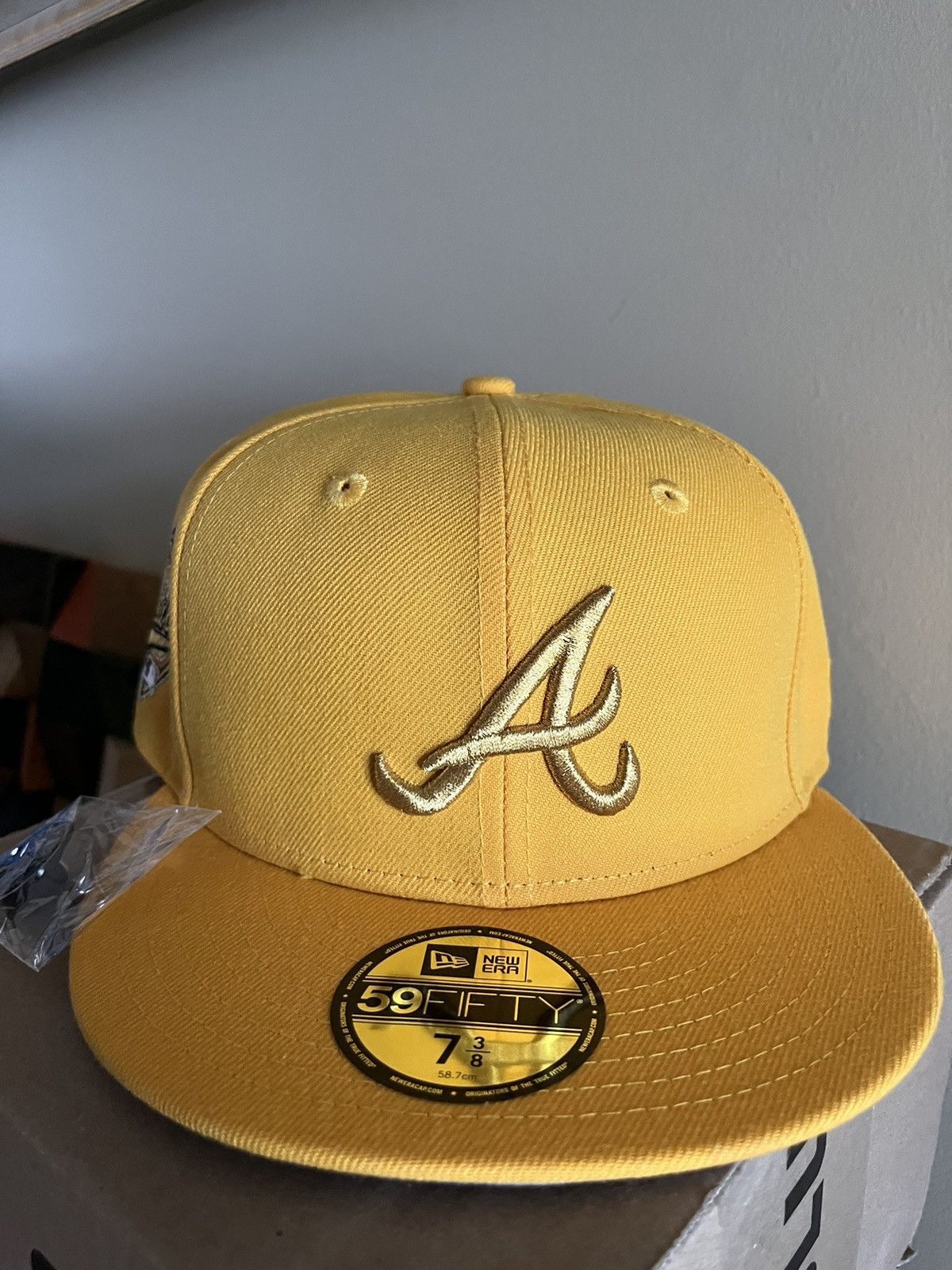 Hat Club 7 3/8 Atlanta Braves hatclub Olympic gold medal pack 1996 ws Size ONE SIZE - 2 Thumbnail