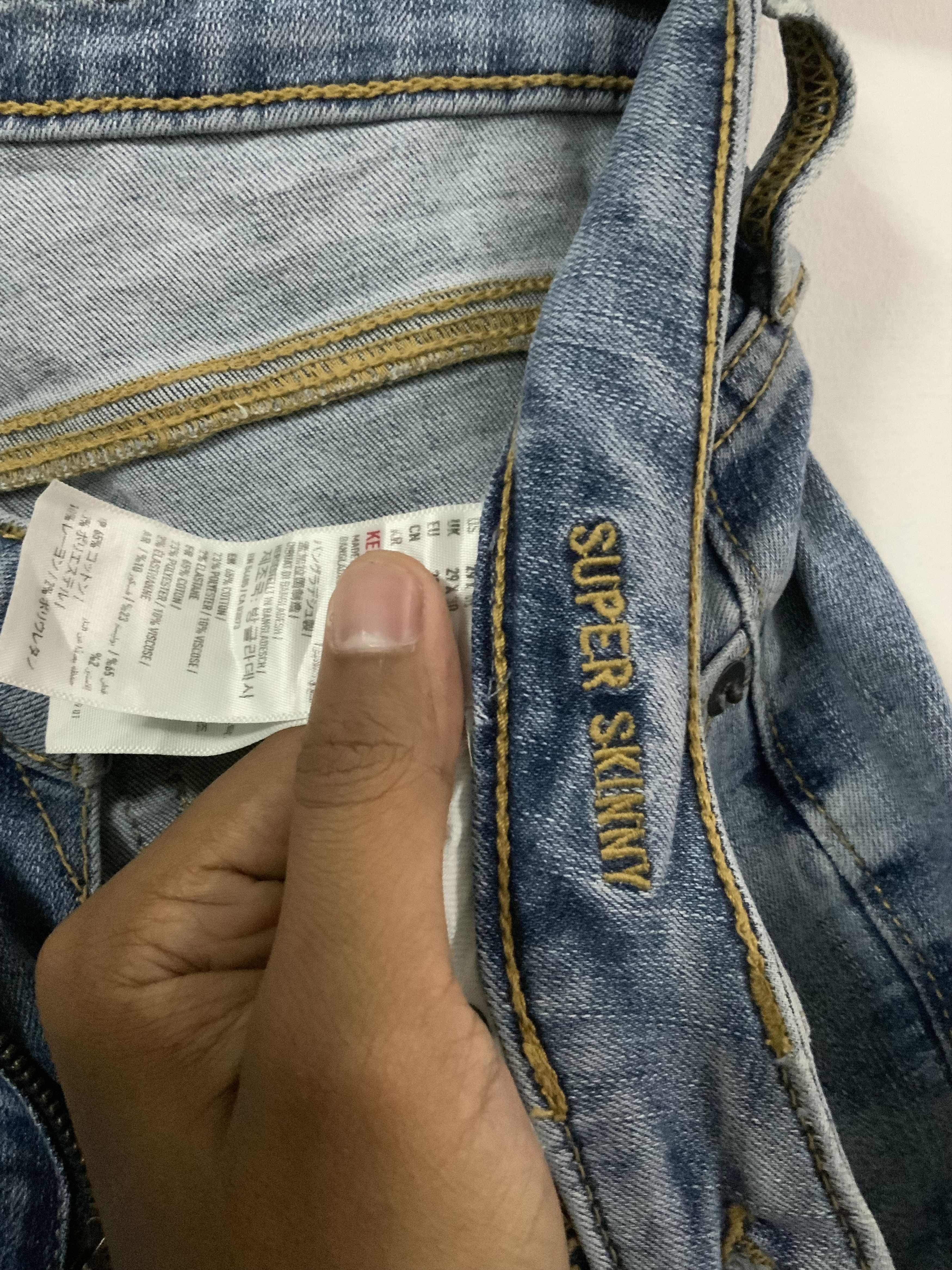 Vintage American Eagle Outfitter Distressed Super Skinny Jean Size US 30 / EU 46 - 20 Thumbnail