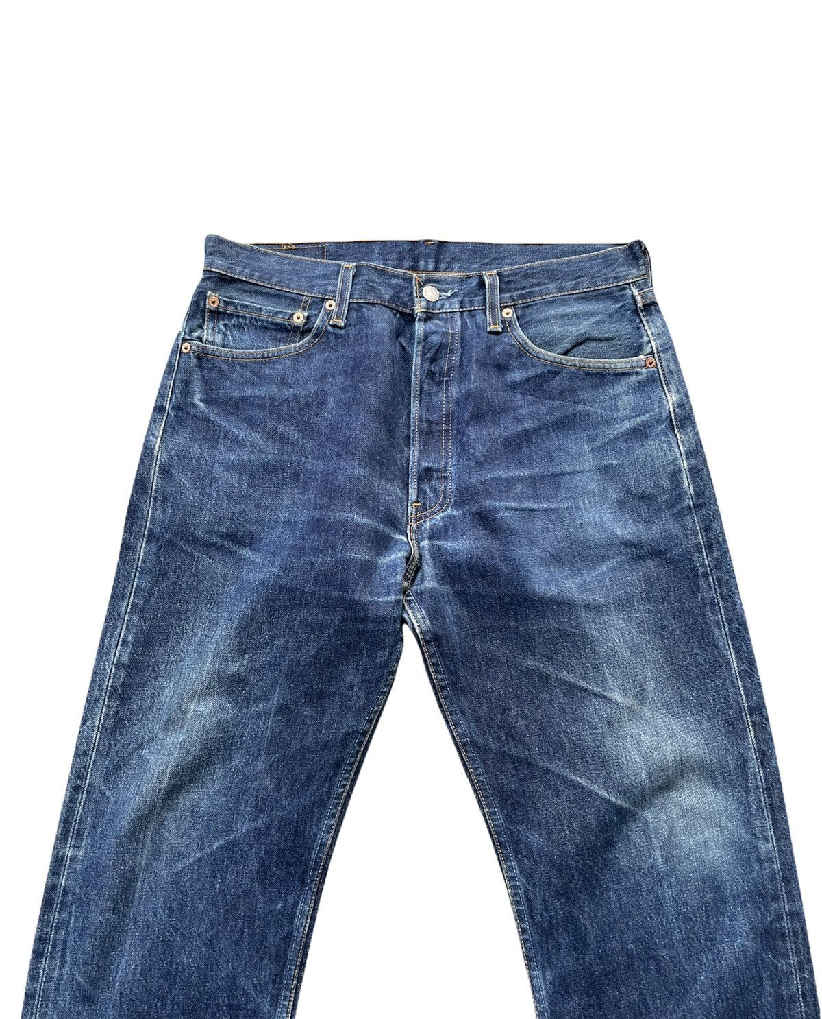 Le Grande Bleu (L.G.B.) Vintage Levi’s 501 1998 Usa Aging Faded Wash Denim Size US 34 / EU 50 - 3 Thumbnail