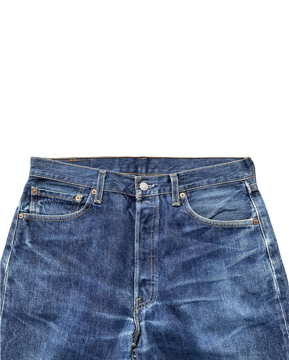 Le Grande Bleu (L.G.B.) Vintage Levi’s 501 1998 Usa Aging Faded Wash Denim Size US 34 / EU 50 - 4 Thumbnail