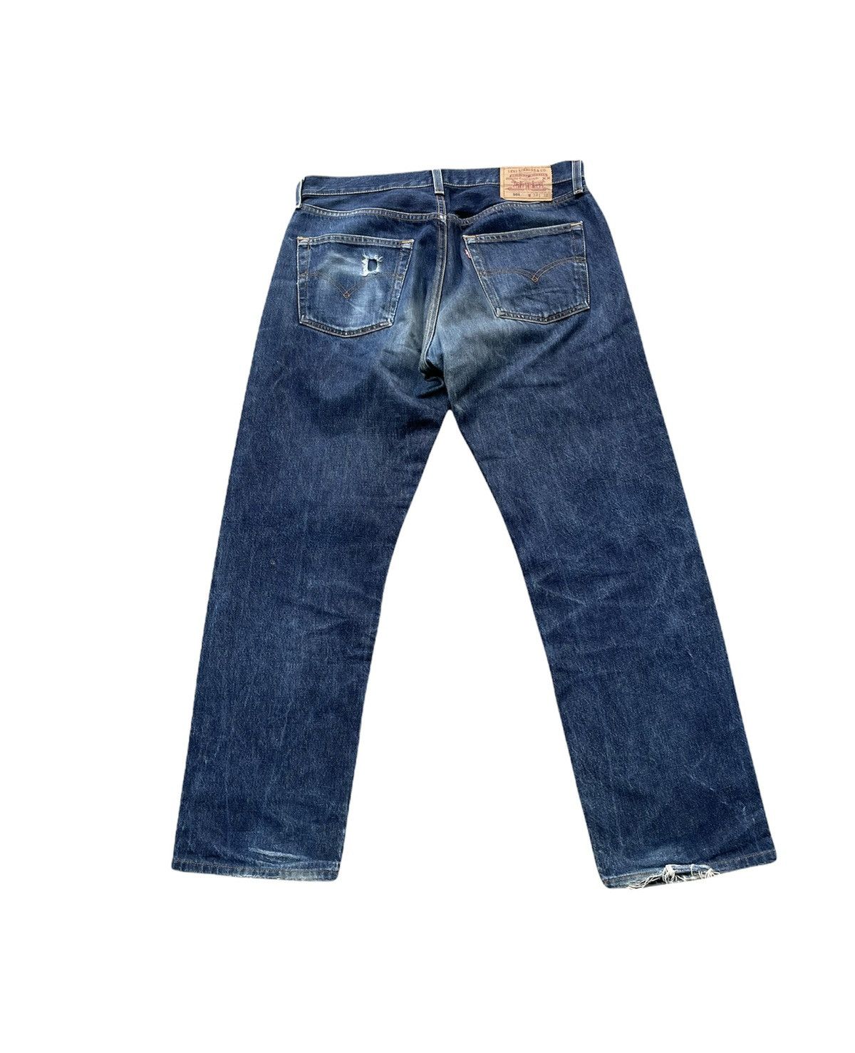 Le Grande Bleu (L.G.B.) Vintage Levi’s 501 1998 Usa Aging Faded Wash Denim Size US 34 / EU 50 - 6 Thumbnail