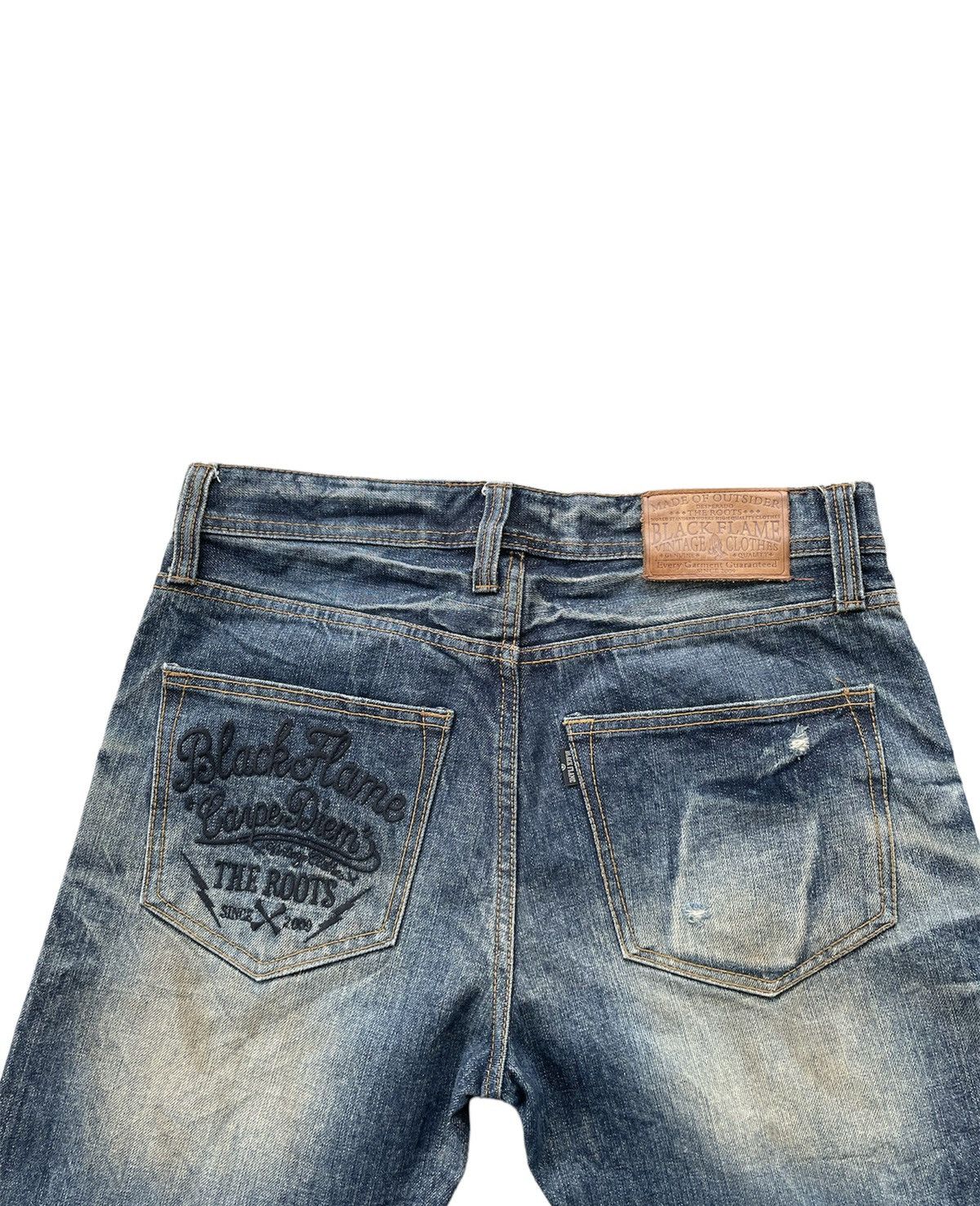 Japanese Brand Black Flame Aging Wash Selvedge Denim Size US 34 / EU 50 - 12 Thumbnail