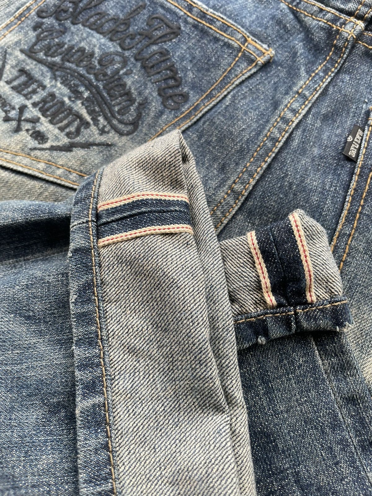 Japanese Brand Black Flame Aging Wash Selvedge Denim Size US 34 / EU 50 - 16 Thumbnail
