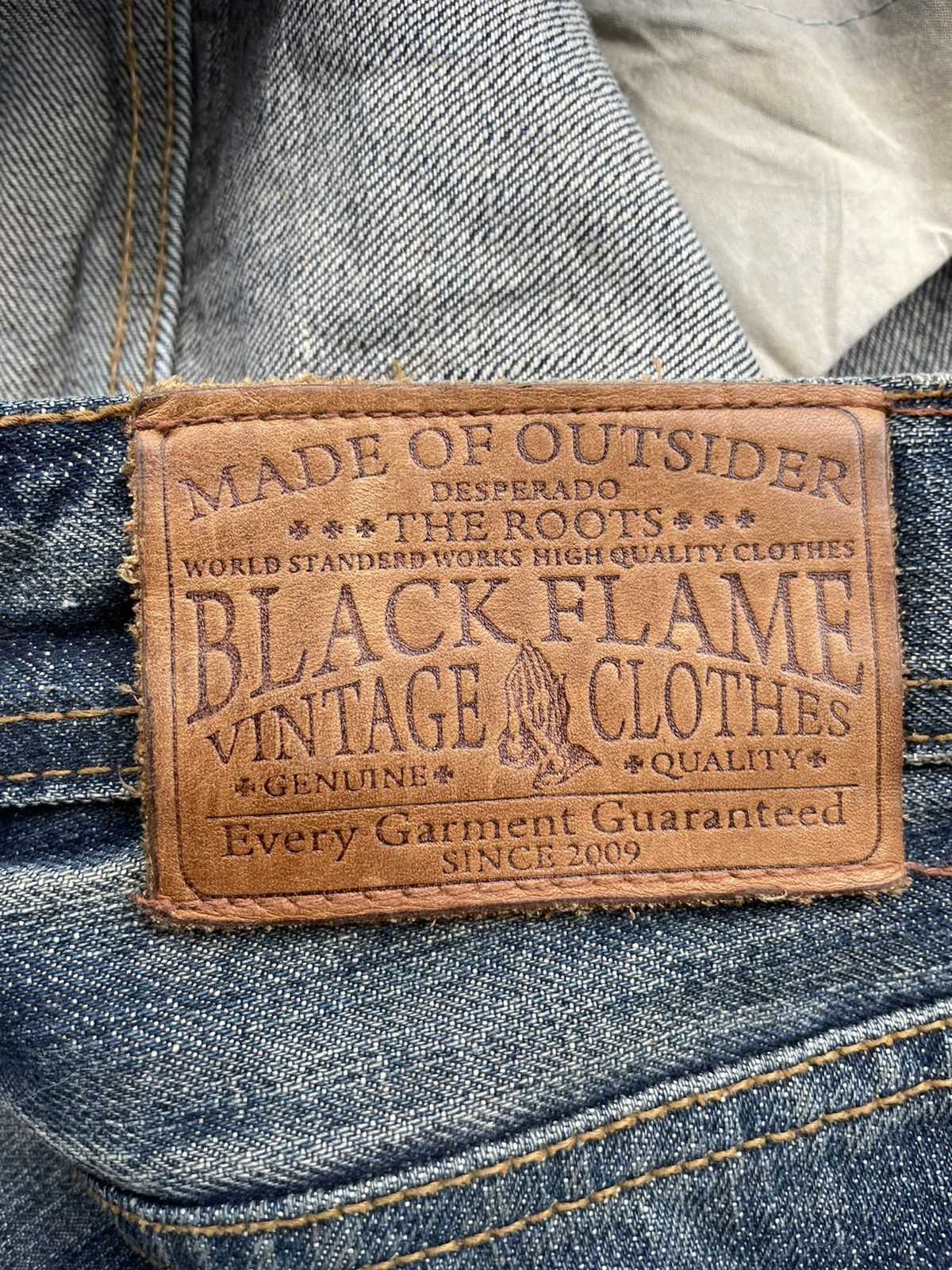 Japanese Brand Black Flame Aging Wash Selvedge Denim Size US 34 / EU 50 - 17 Thumbnail