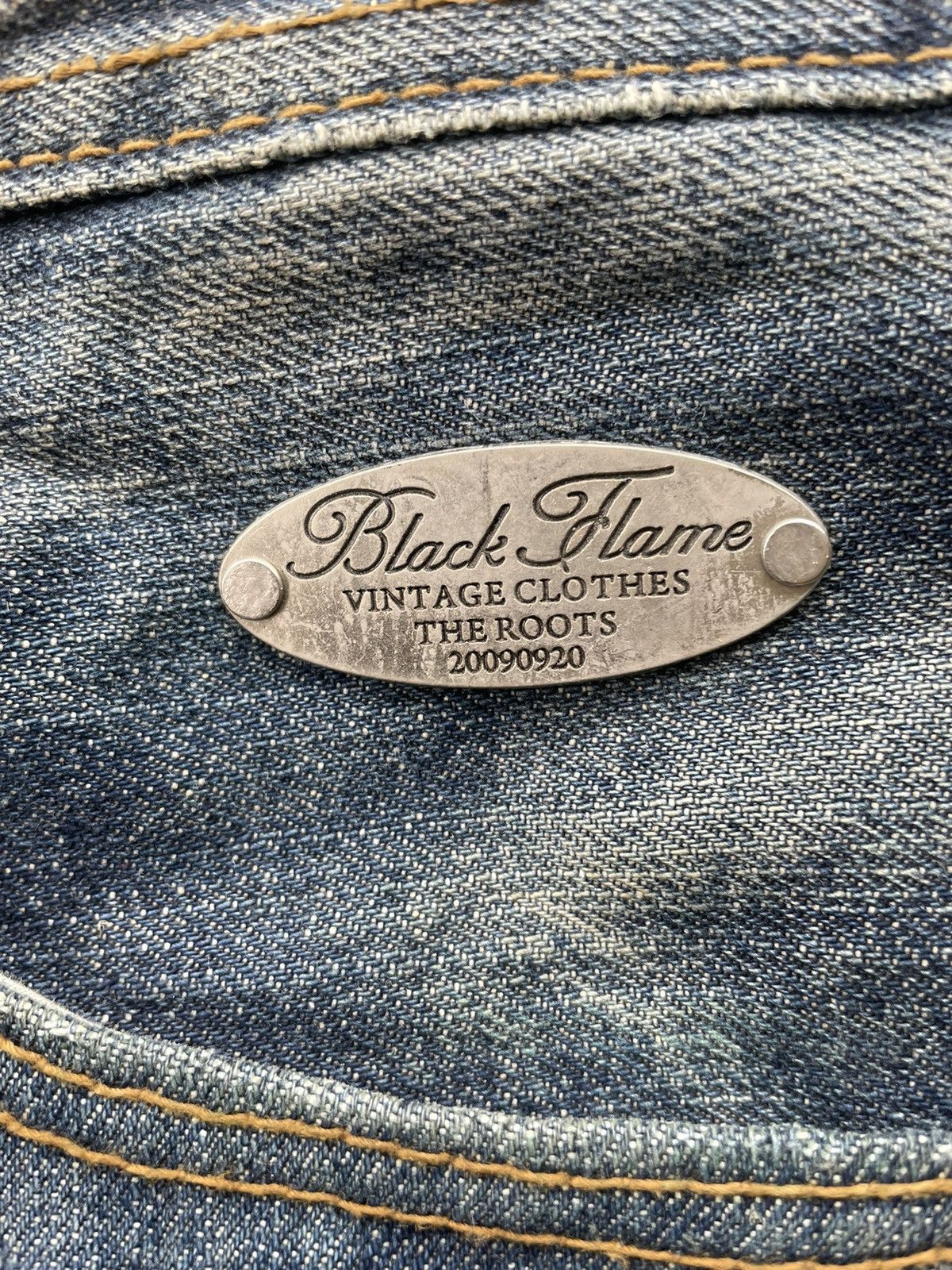 Japanese Brand Black Flame Aging Wash Selvedge Denim Size US 34 / EU 50 - 22 Thumbnail