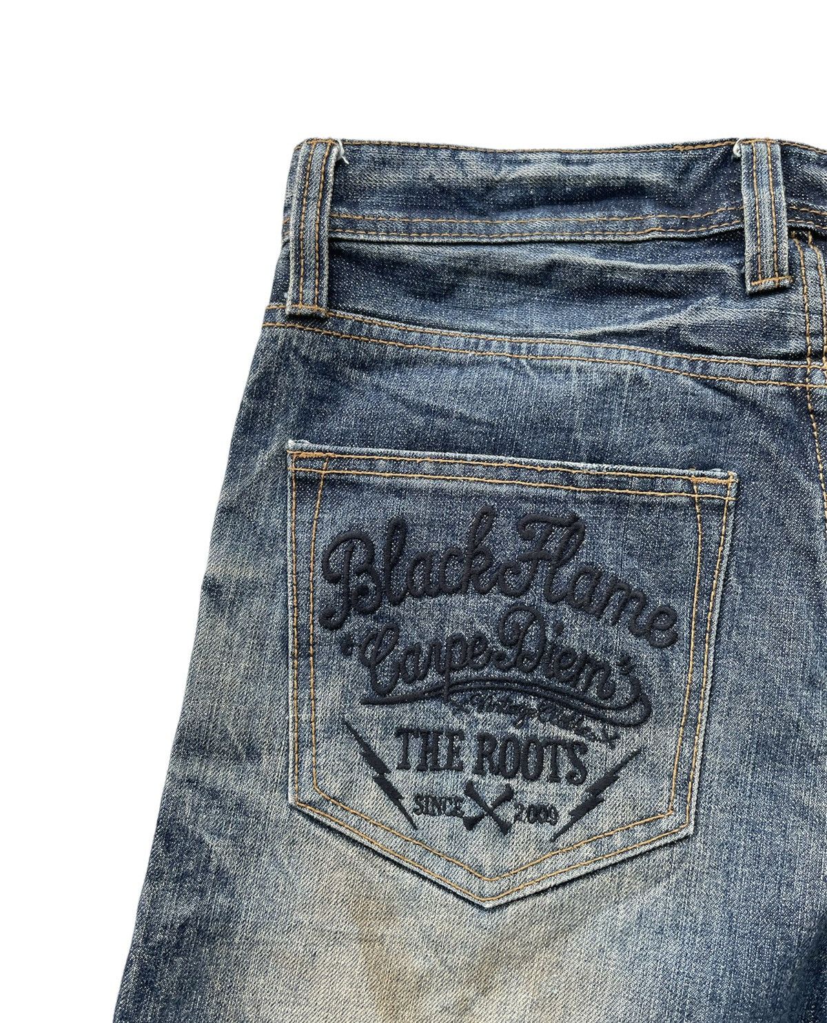 Japanese Brand Black Flame Aging Wash Selvedge Denim Size US 34 / EU 50 - 14 Thumbnail