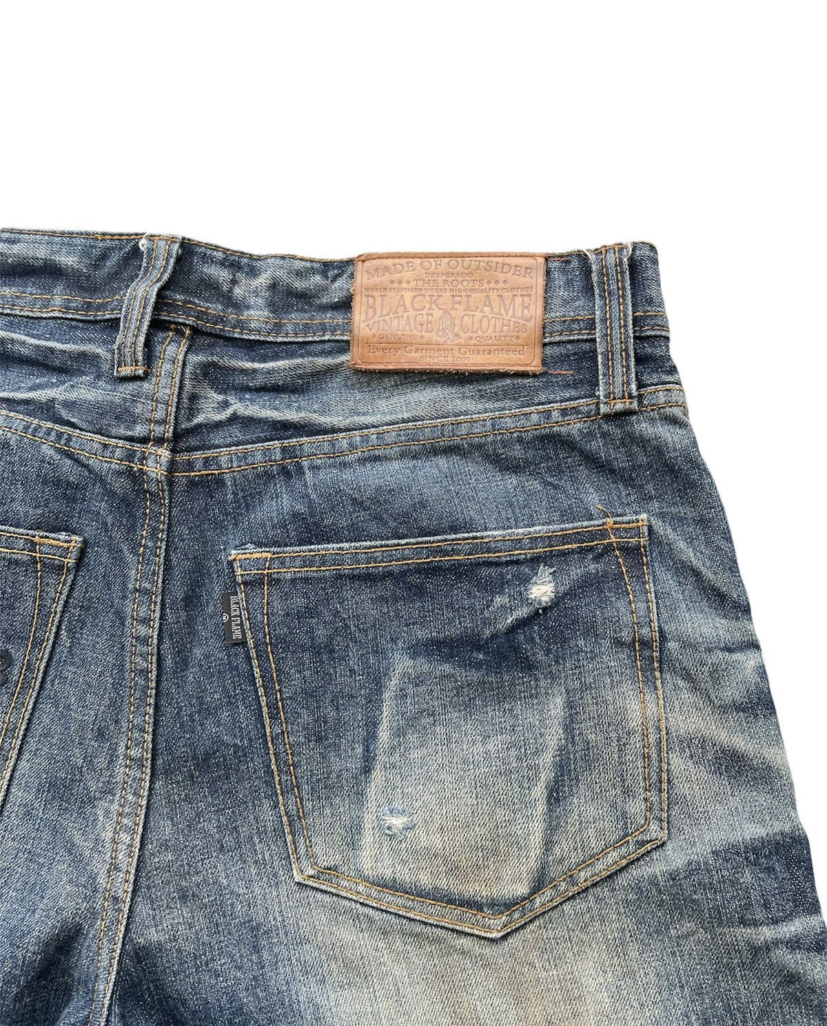 Japanese Brand Black Flame Aging Wash Selvedge Denim Size US 34 / EU 50 - 13 Thumbnail