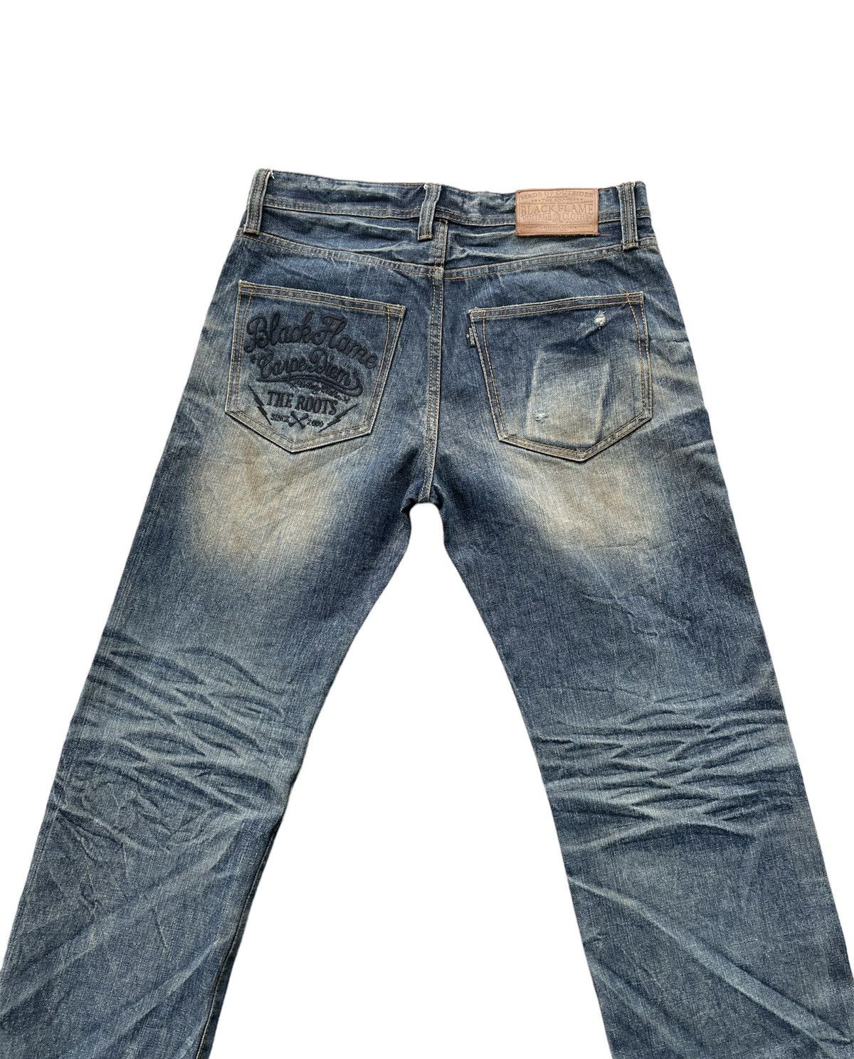 Japanese Brand Black Flame Aging Wash Selvedge Denim Size US 34 / EU 50 - 11 Thumbnail