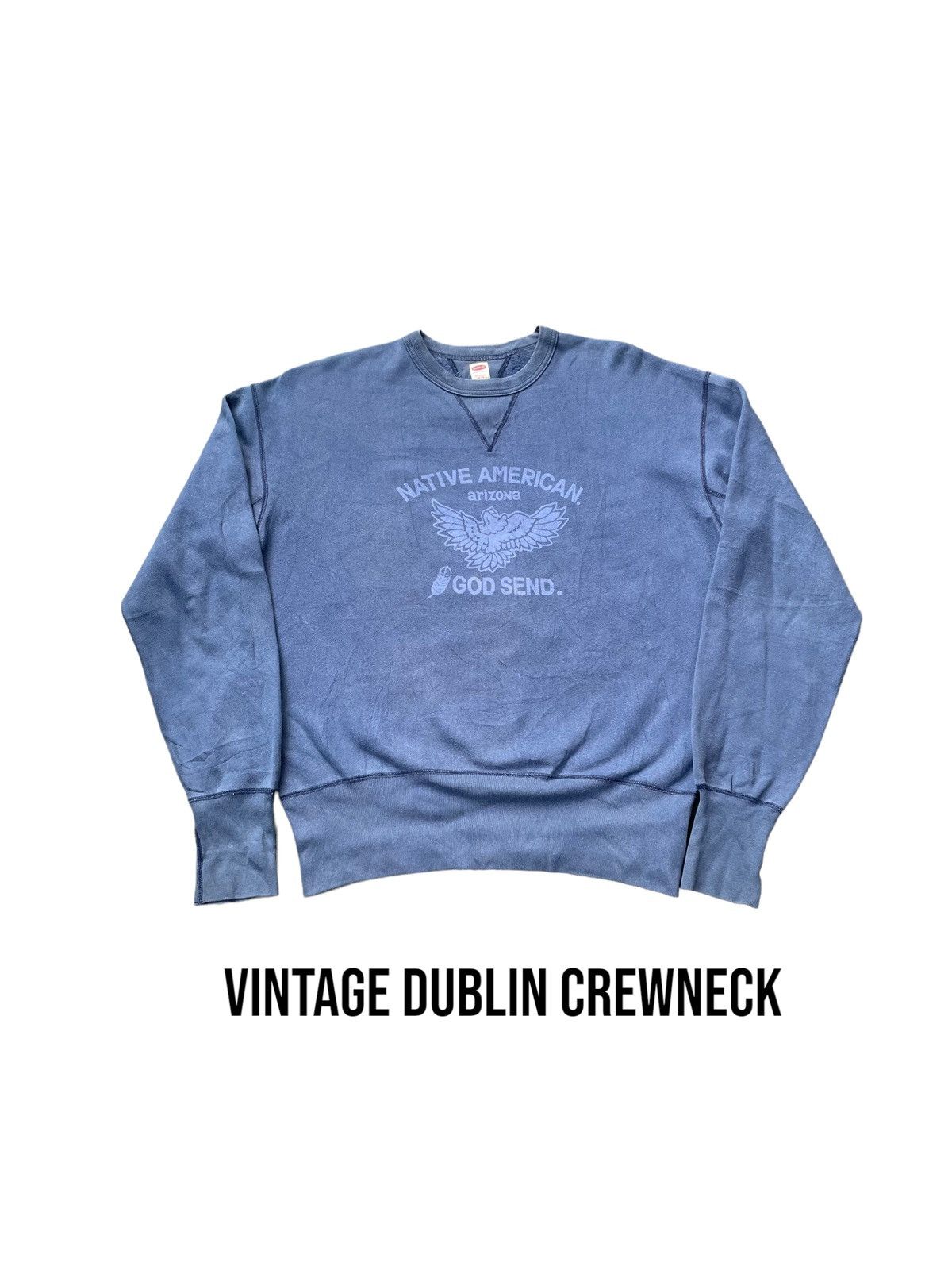 image of Vintage Dublin Crewneck in Blue, Men's (Size Medium)