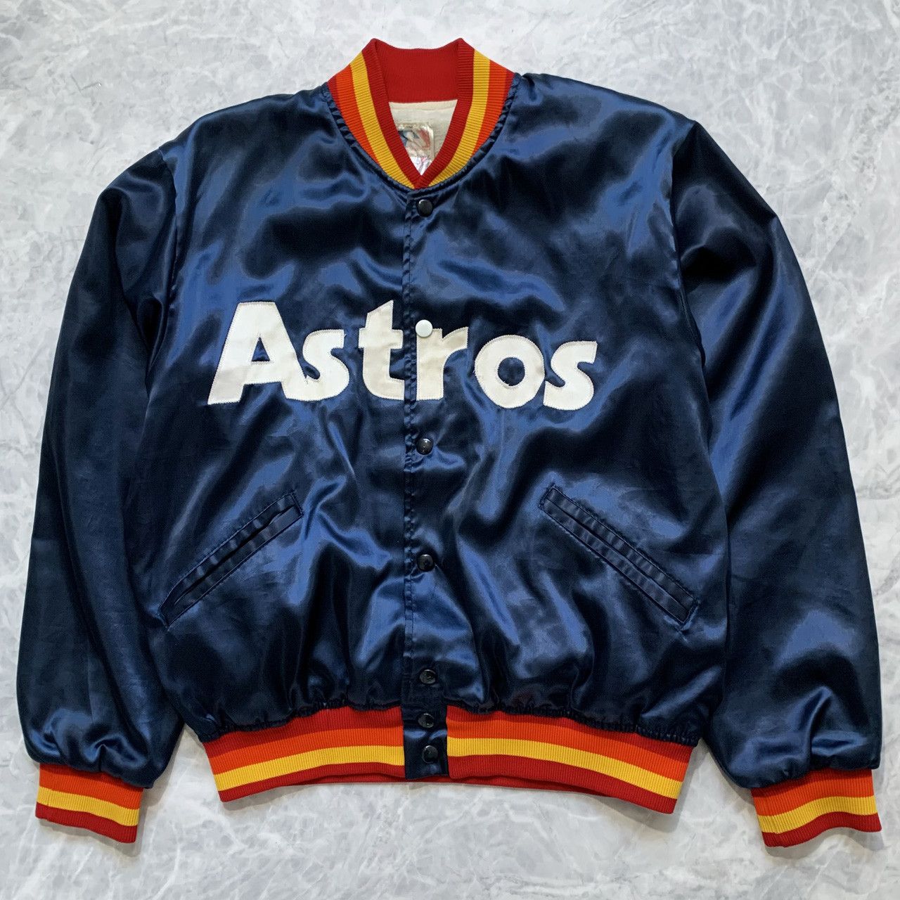 Vintage 80s Baseball Houston Astros Satin Jacket - Maker of Jacket