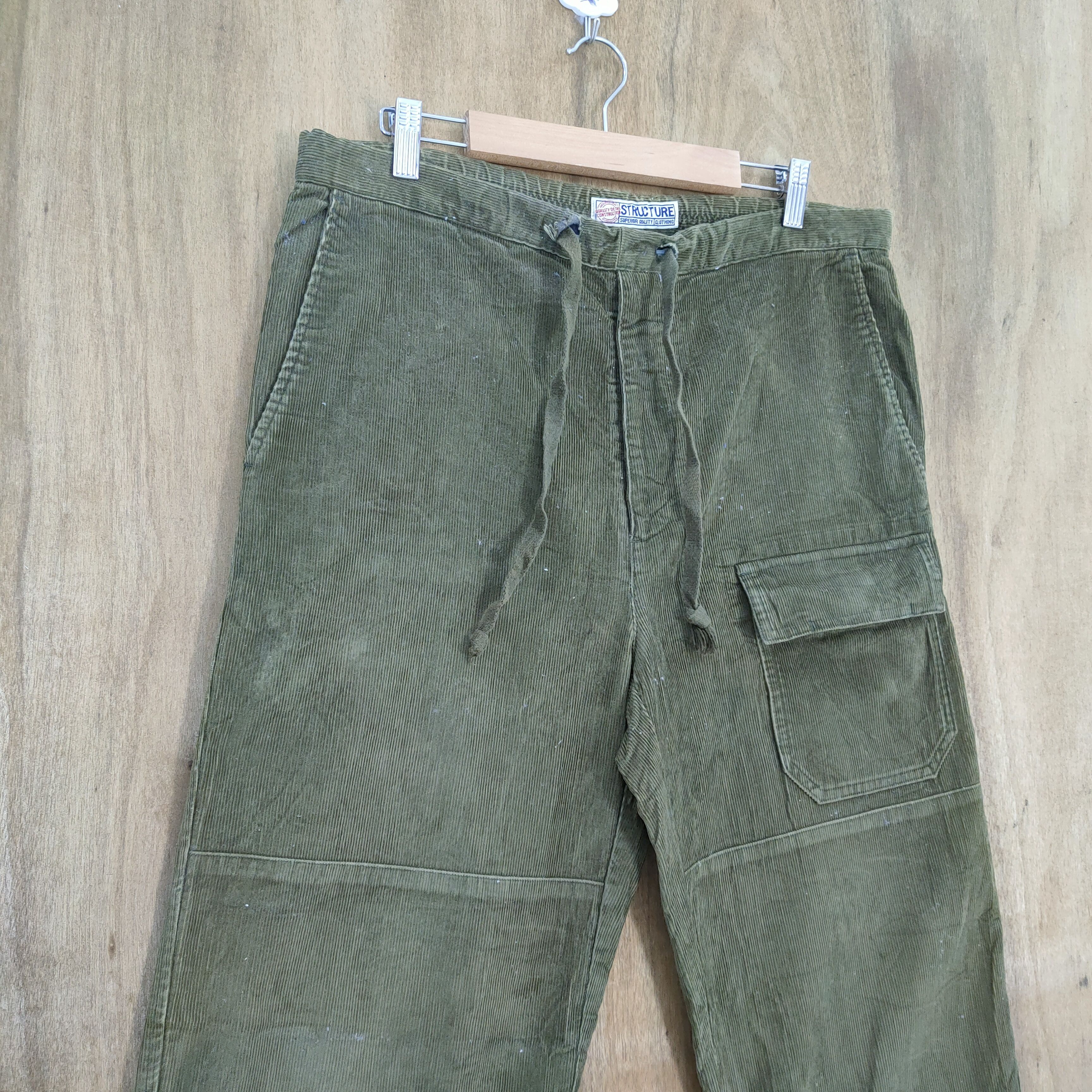 Structure STRUCTURE PANTS GREEN CORDUROY CARGO PANTS Size US 34 / EU 50 - 7 Thumbnail