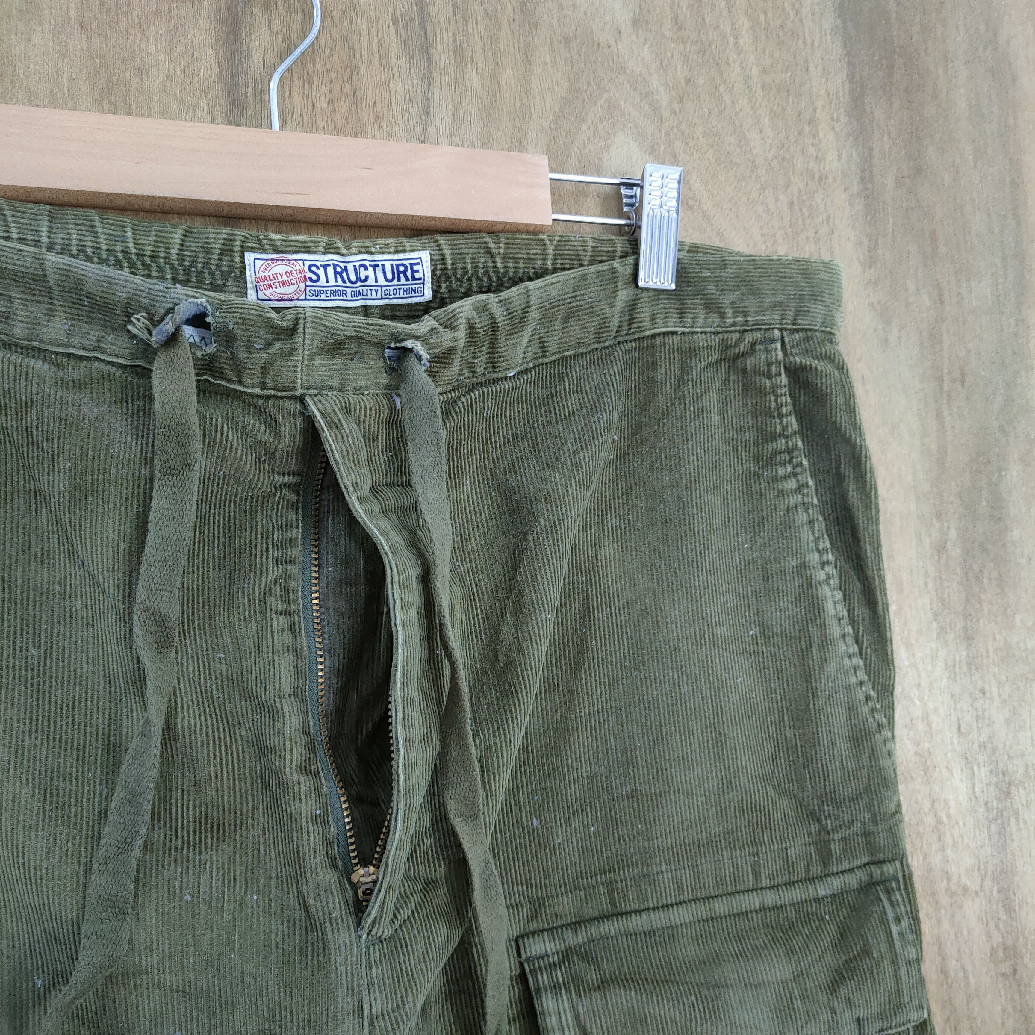Structure STRUCTURE PANTS GREEN CORDUROY CARGO PANTS Size US 34 / EU 50 - 12 Thumbnail