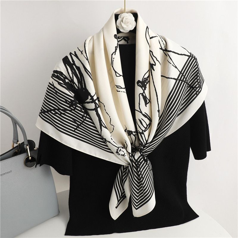 Jewelry Elegant Hijab Neckerchief Square Scarf Size ONE SIZE - 1 Thumbnail