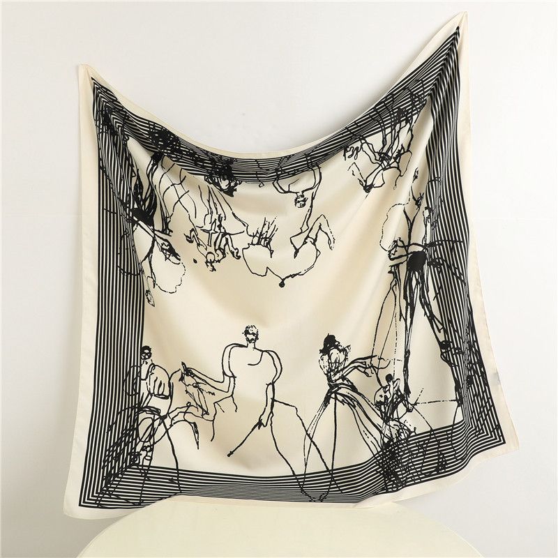 Jewelry Elegant Hijab Neckerchief Square Scarf Size ONE SIZE - 2 Thumbnail