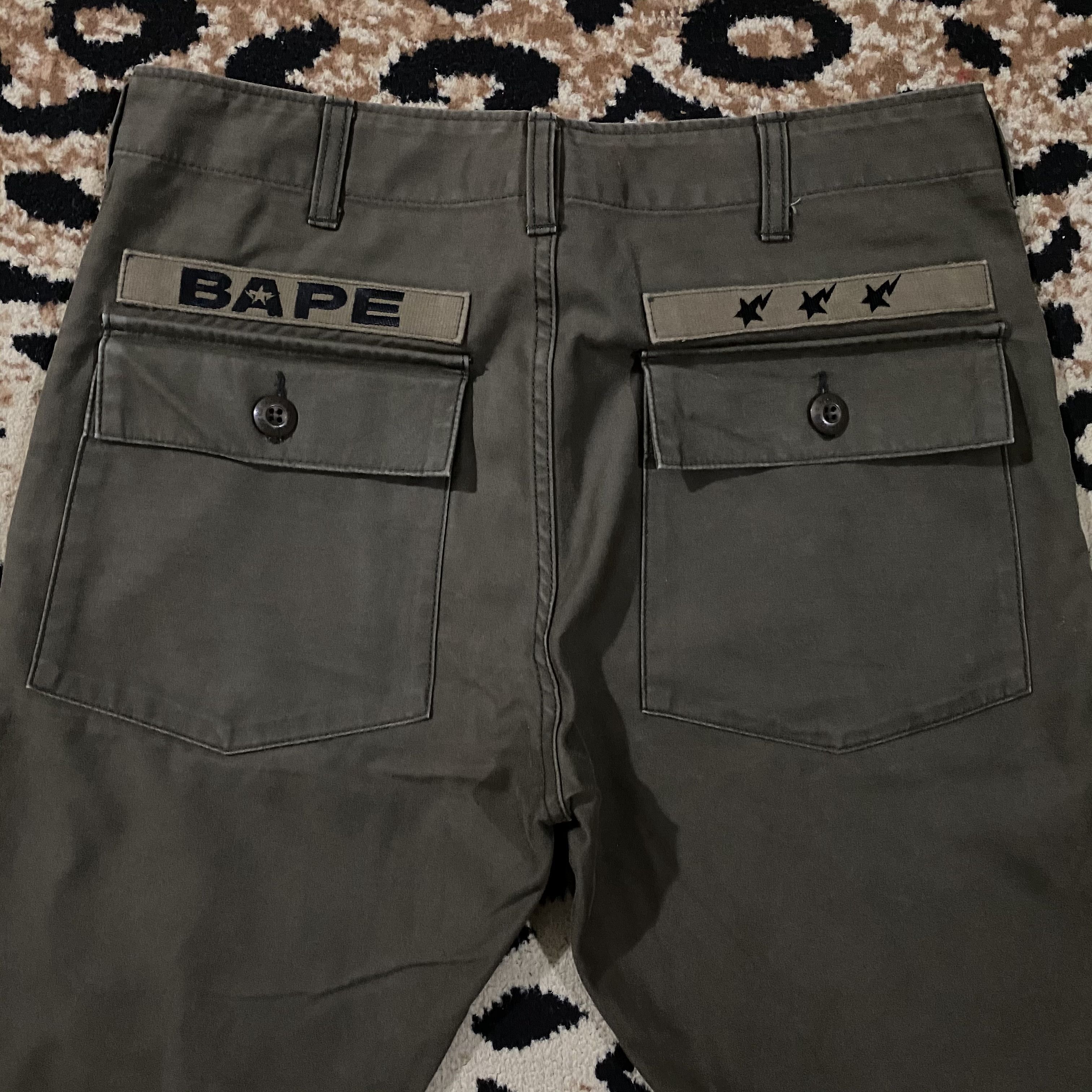 Bape A Bathing Ape Army Design Pants Size US 31 - 2 Thumbnail