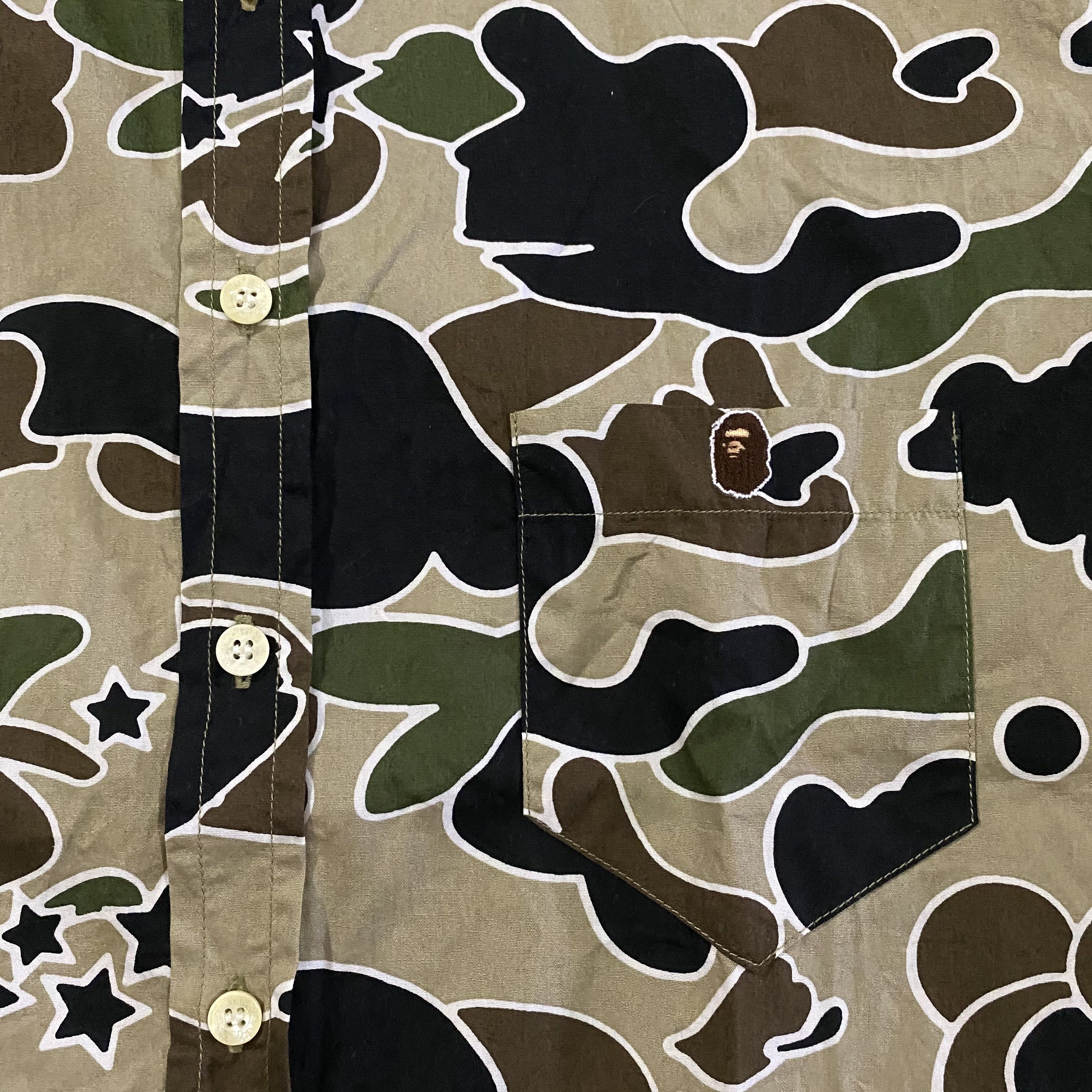 Bape Bape camo button up shirt Size US S / EU 44-46 / 1 - 2 Thumbnail