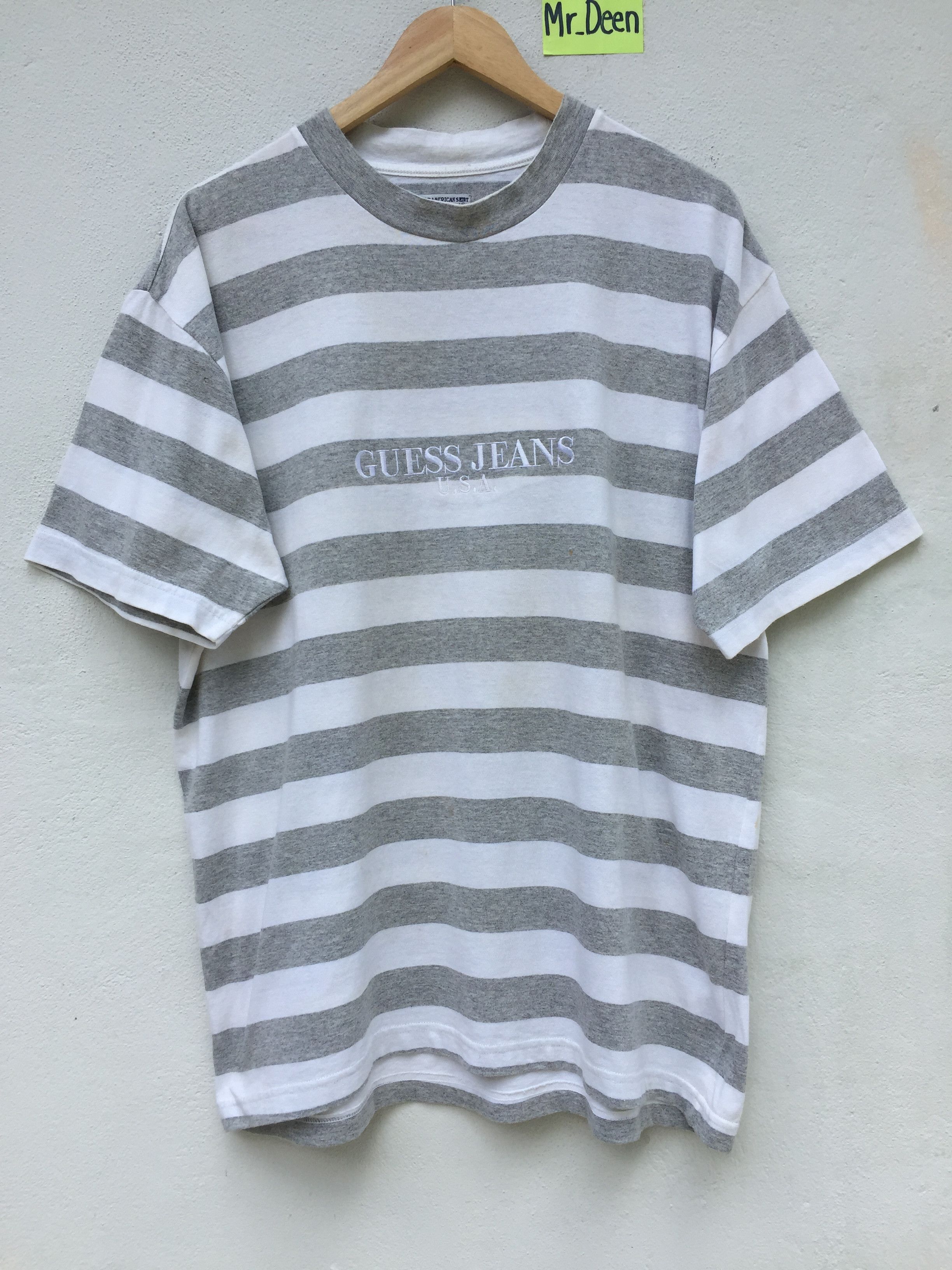 Guess RARE!Vtg 90s Guess Jeans Embroidered Striped Tee Asap Rocky Size US M / EU 48-50 / 2 - 1 Thumbnail