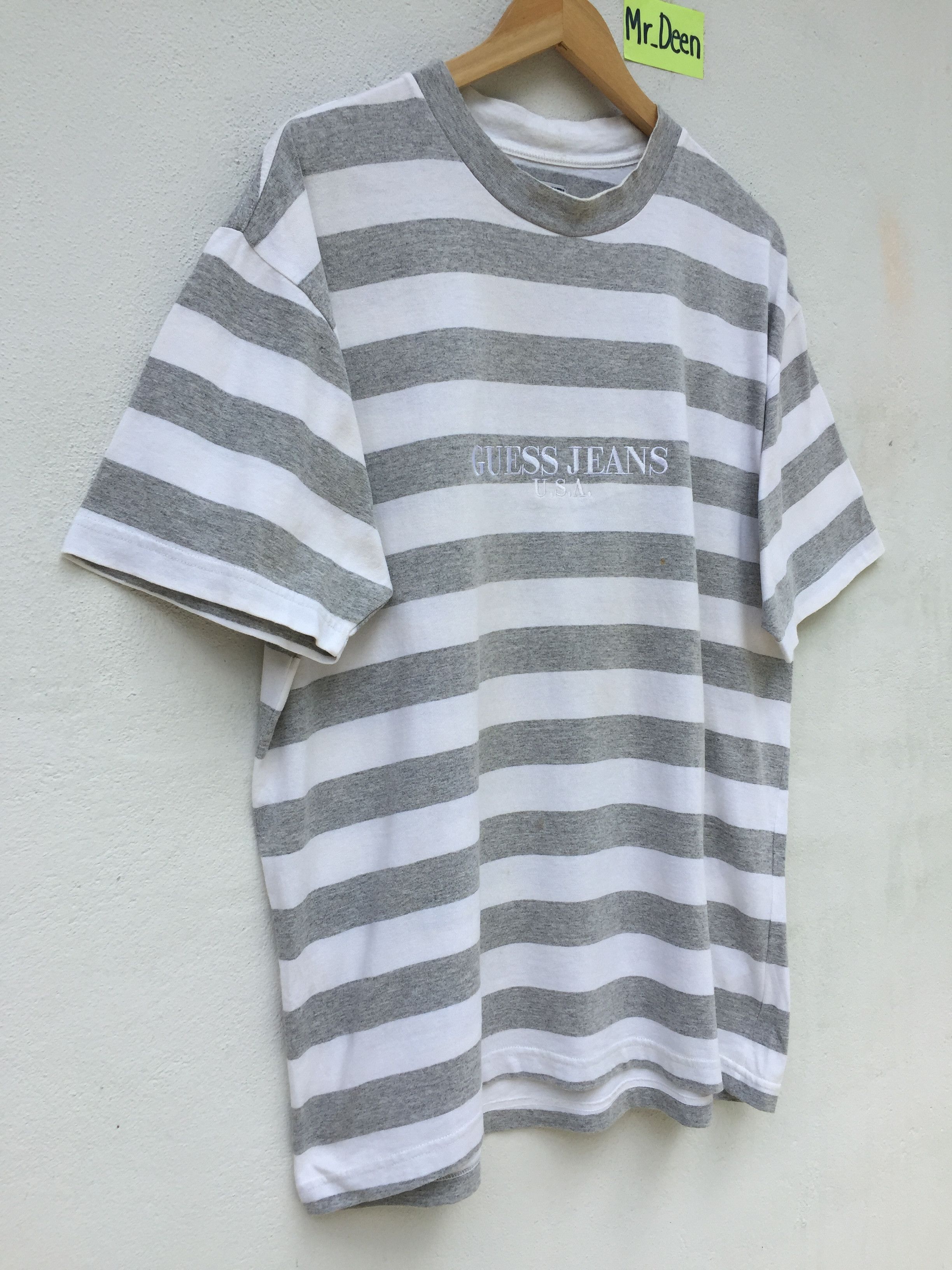 Guess RARE!Vtg 90s Guess Jeans Embroidered Striped Tee Asap Rocky Size US M / EU 48-50 / 2 - 2 Thumbnail