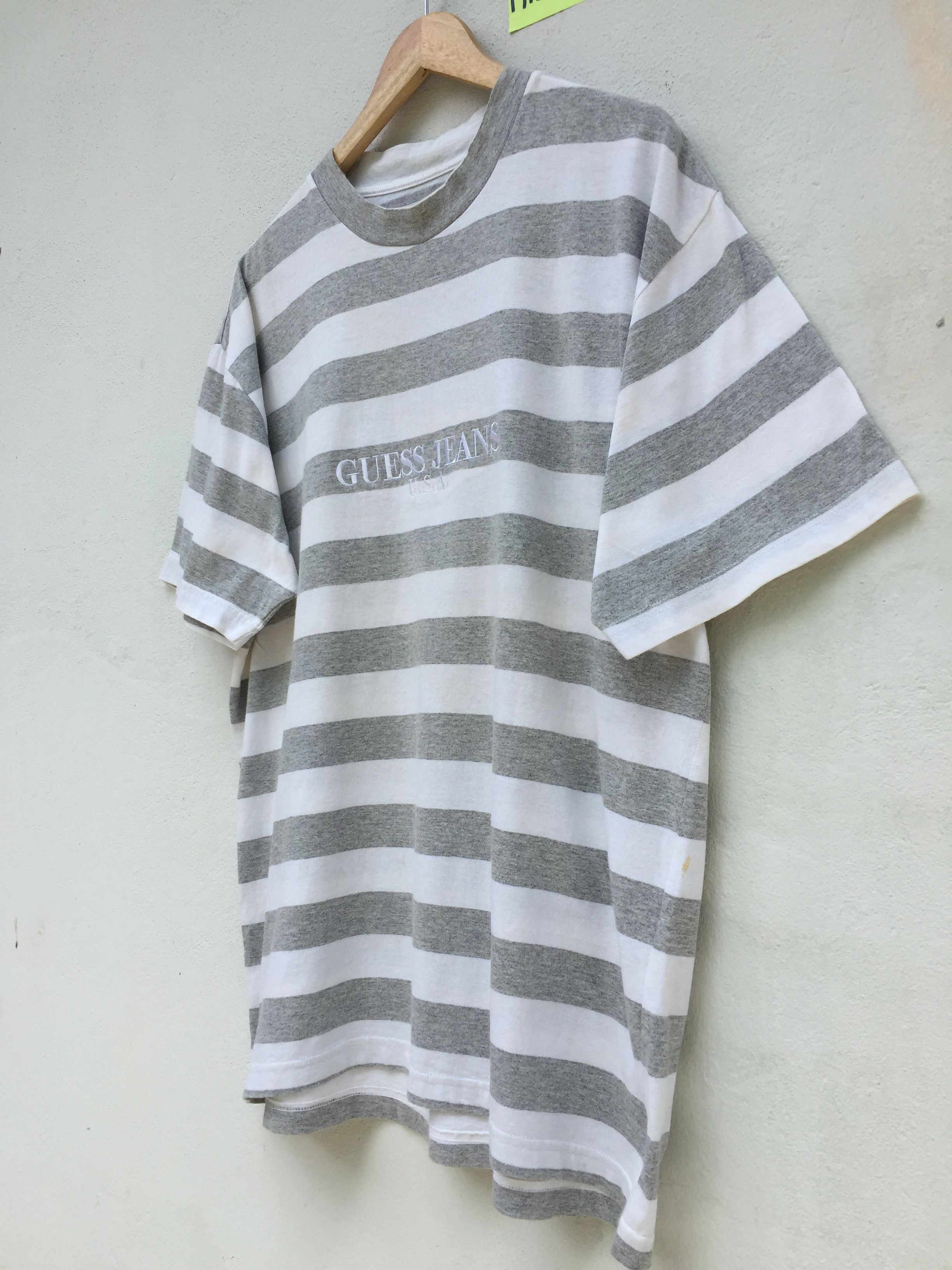 Guess RARE!Vtg 90s Guess Jeans Embroidered Striped Tee Asap Rocky Size US M / EU 48-50 / 2 - 3 Thumbnail