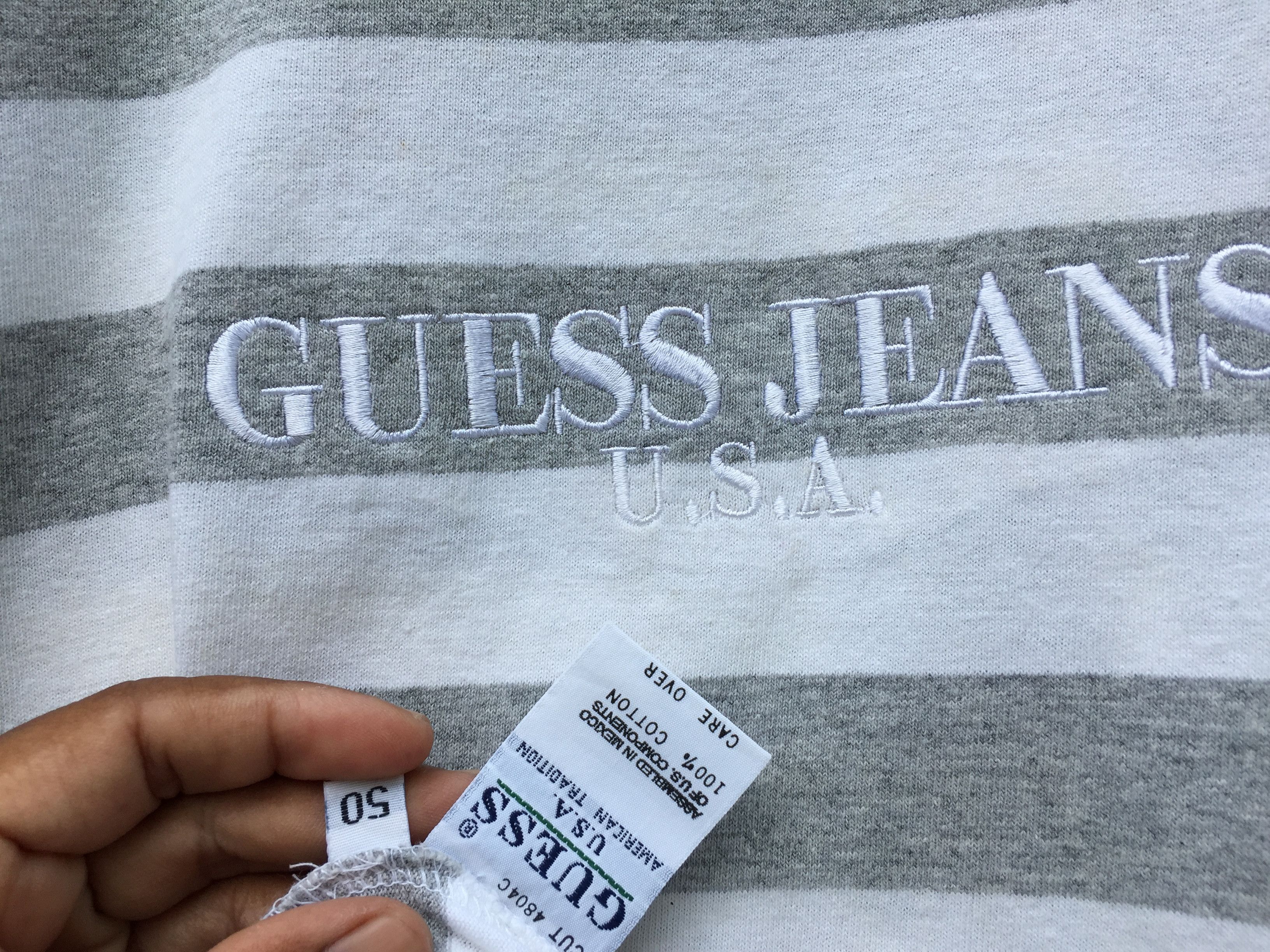 Guess RARE!Vtg 90s Guess Jeans Embroidered Striped Tee Asap Rocky Size US M / EU 48-50 / 2 - 11 Thumbnail