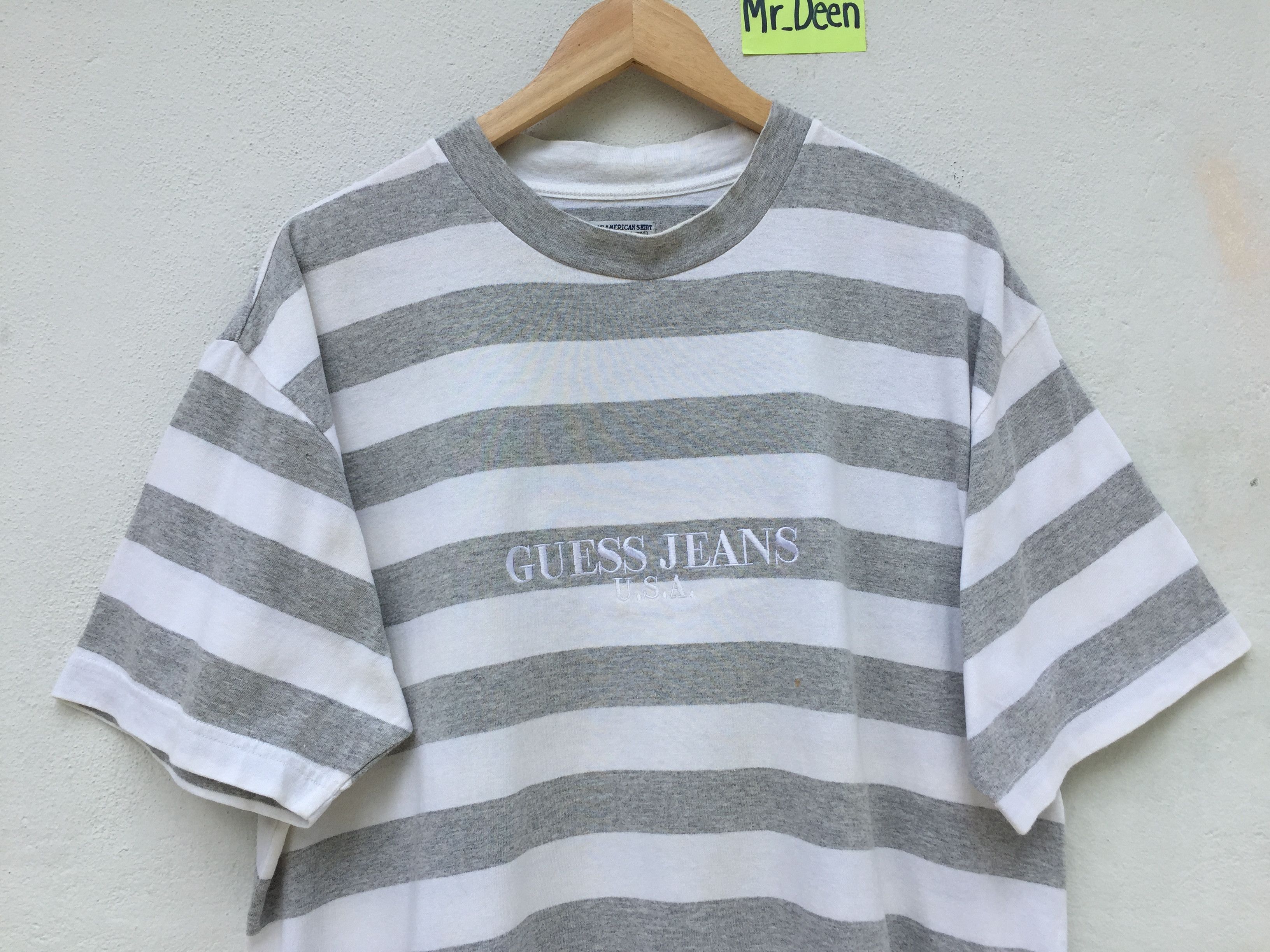 Guess RARE!Vtg 90s Guess Jeans Embroidered Striped Tee Asap Rocky Size US M / EU 48-50 / 2 - 5 Thumbnail