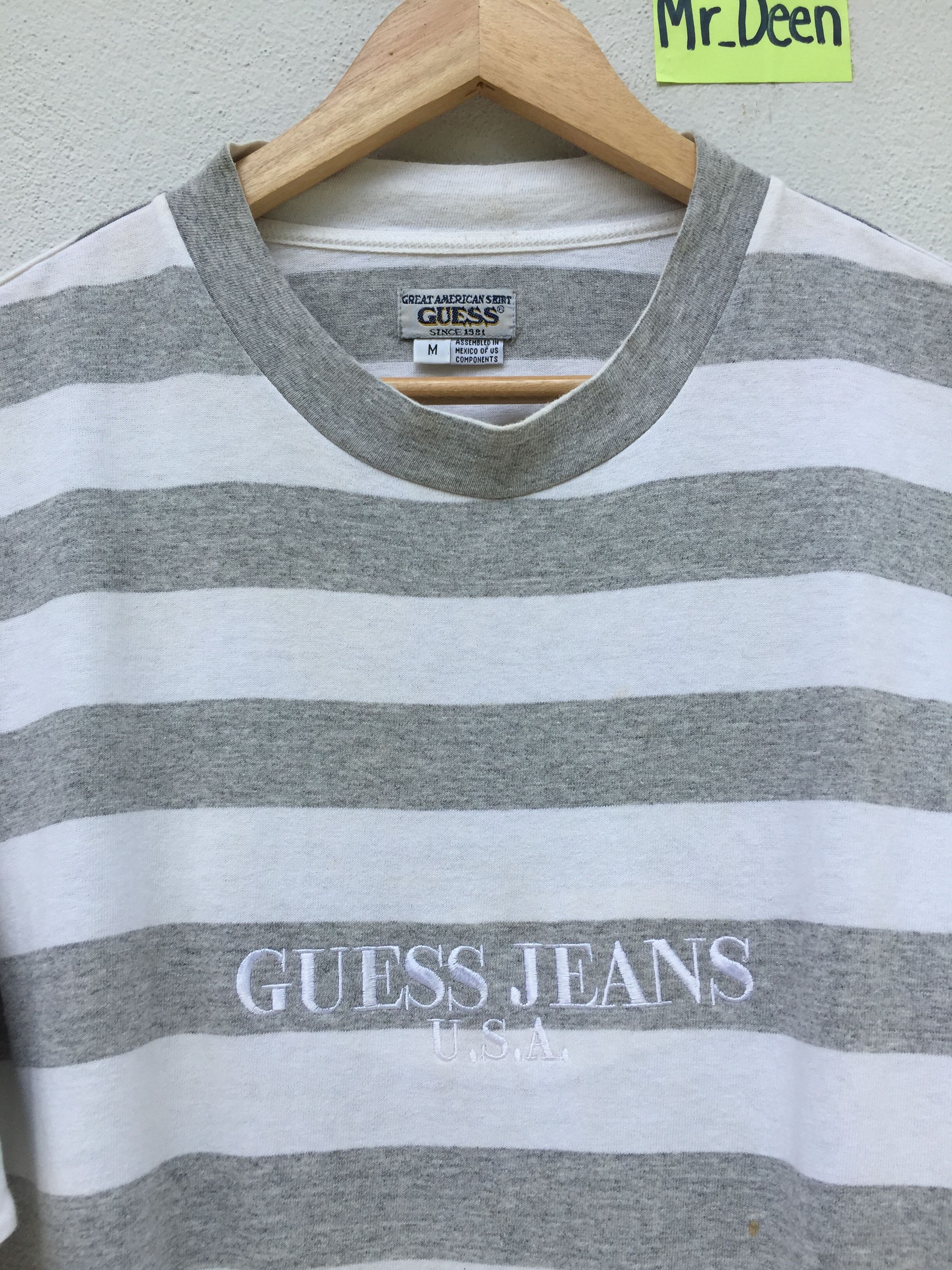 Guess RARE!Vtg 90s Guess Jeans Embroidered Striped Tee Asap Rocky Size US M / EU 48-50 / 2 - 7 Thumbnail