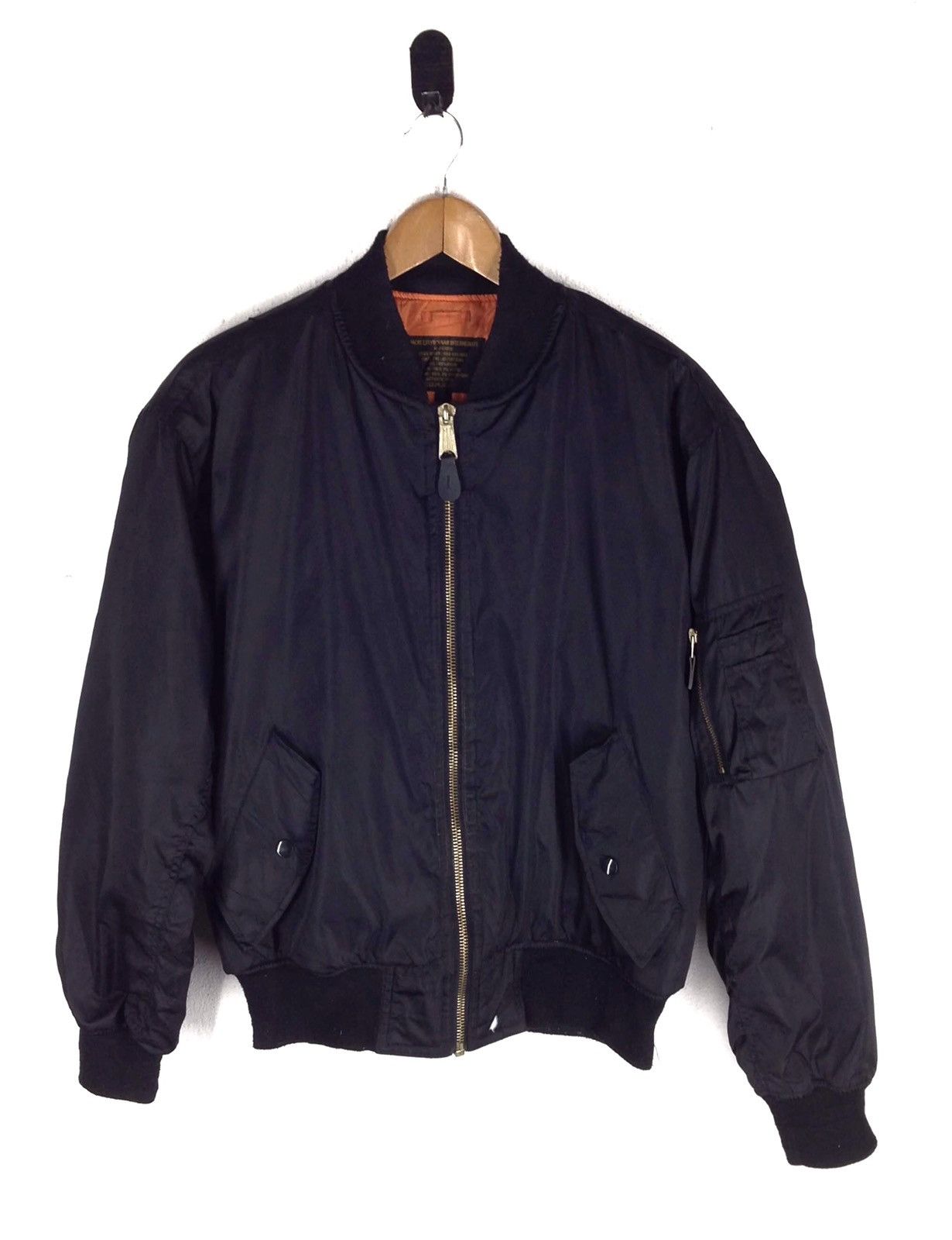 image of Bomber Jacket Flyers Man Intermediate Skin Head Style Punk in Black, Men's (Size Large)