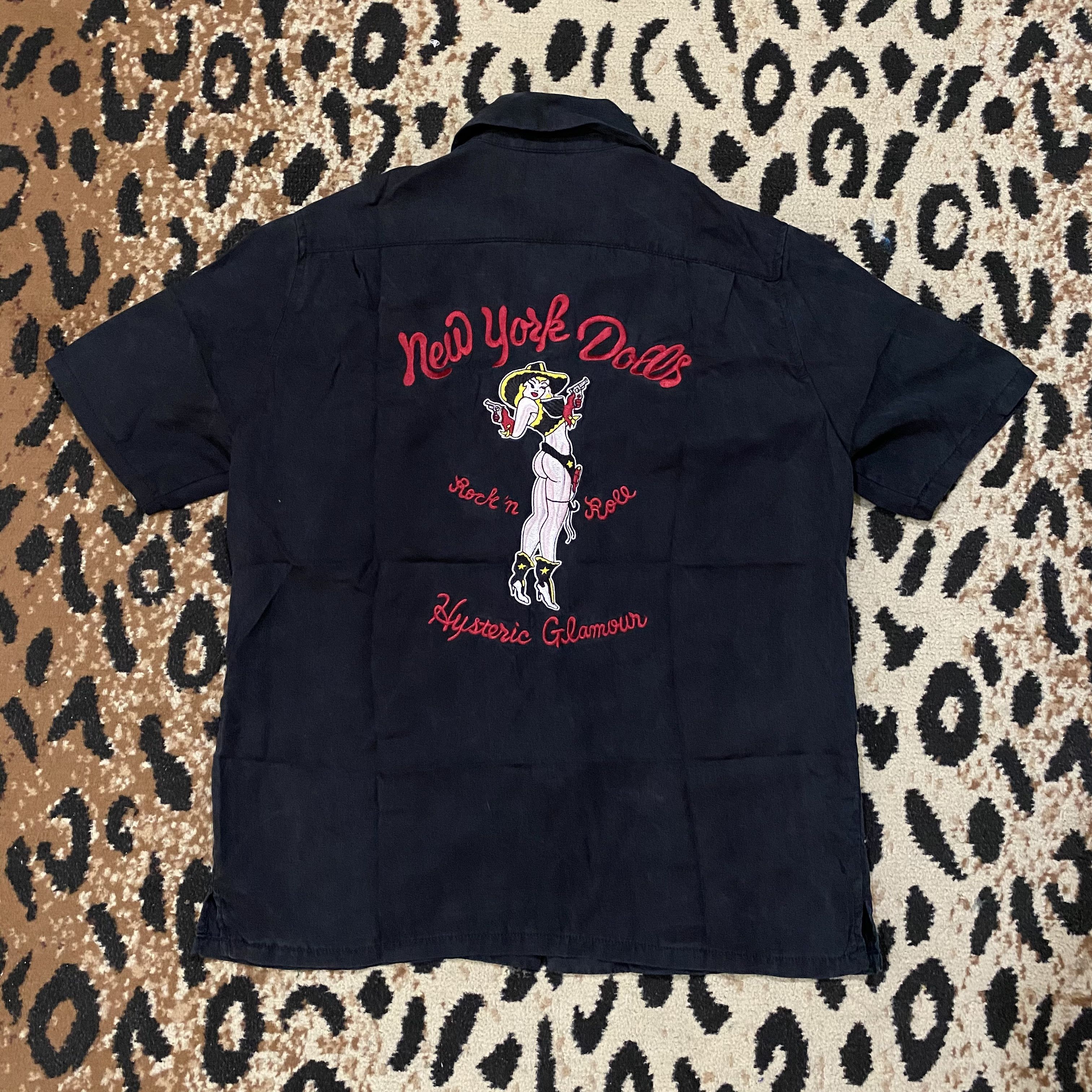 image of Hysteric Glamour X New York Dolls Button Ups Shirts in Black Wash, Men's (Size Small)