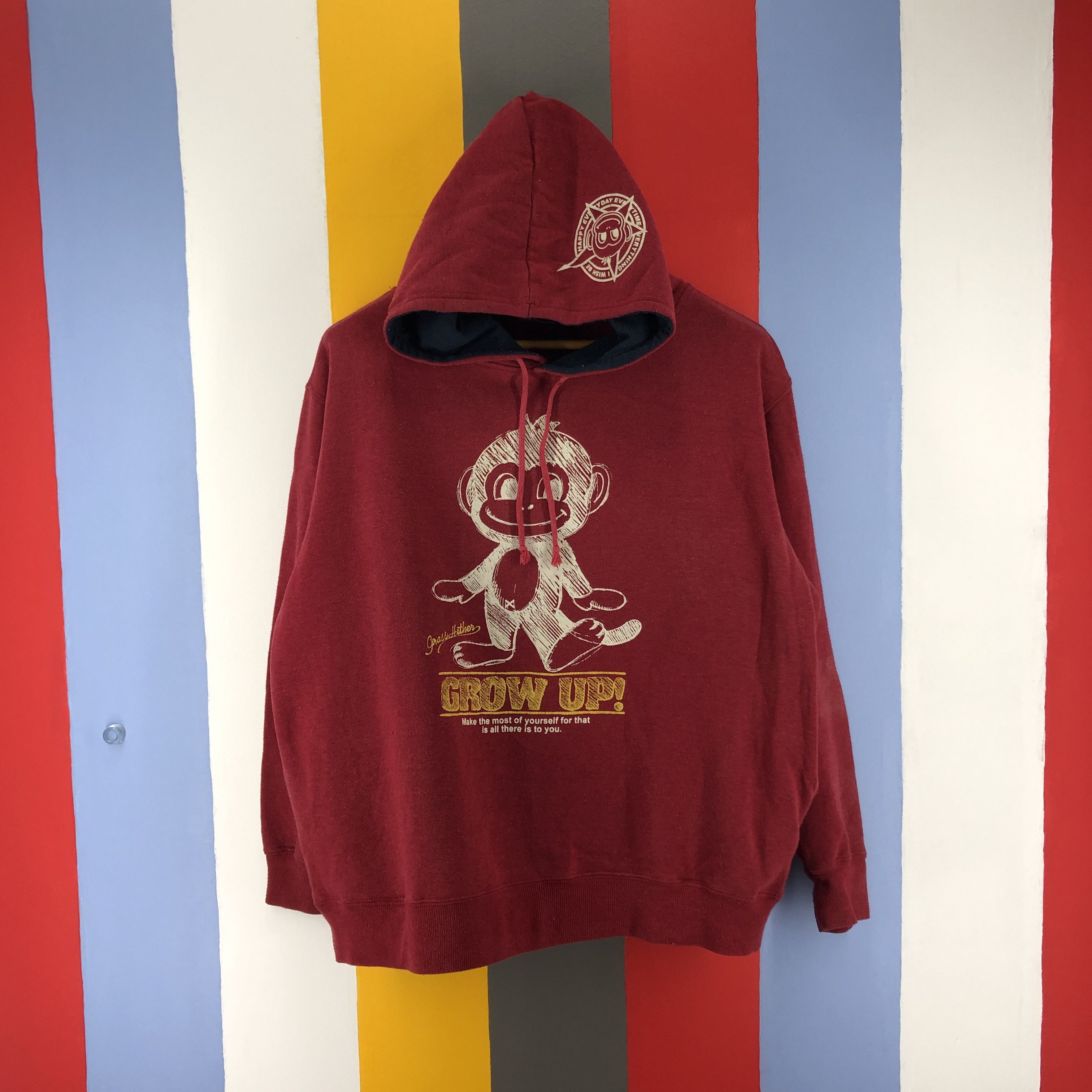 Japanese Brand GRASS HITHER Hoodie Pullover #0824/AC Size US XL / EU 56 / 4 - 1 Thumbnail