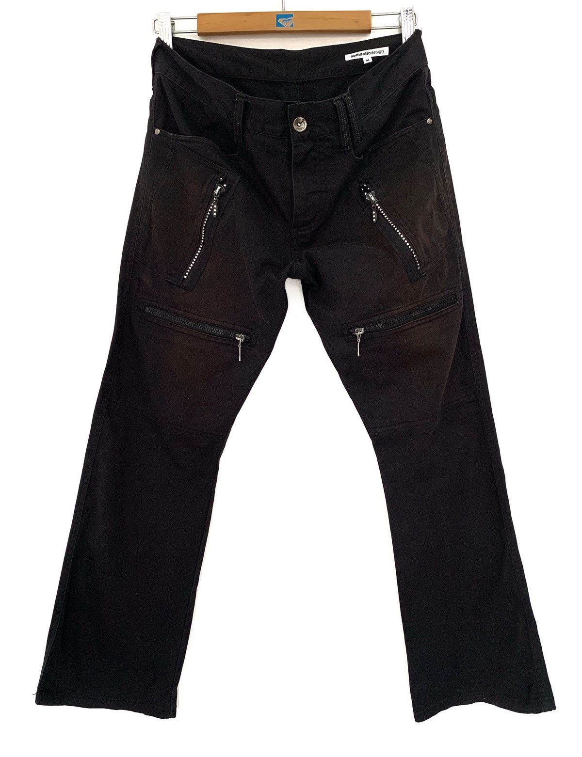 If Six Was Nine × Japanese Brand × Seditionaries 🇯🇵 Semantic Design Black Multi Pocket Pants Size US 31 - 1 Thumbnail