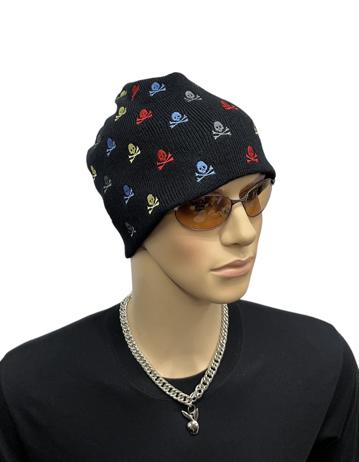 Other DOPE Punk Crossbone Skull AllOver Embroidery Acrylic Beanie Size ONE SIZE - 1 Thumbnail