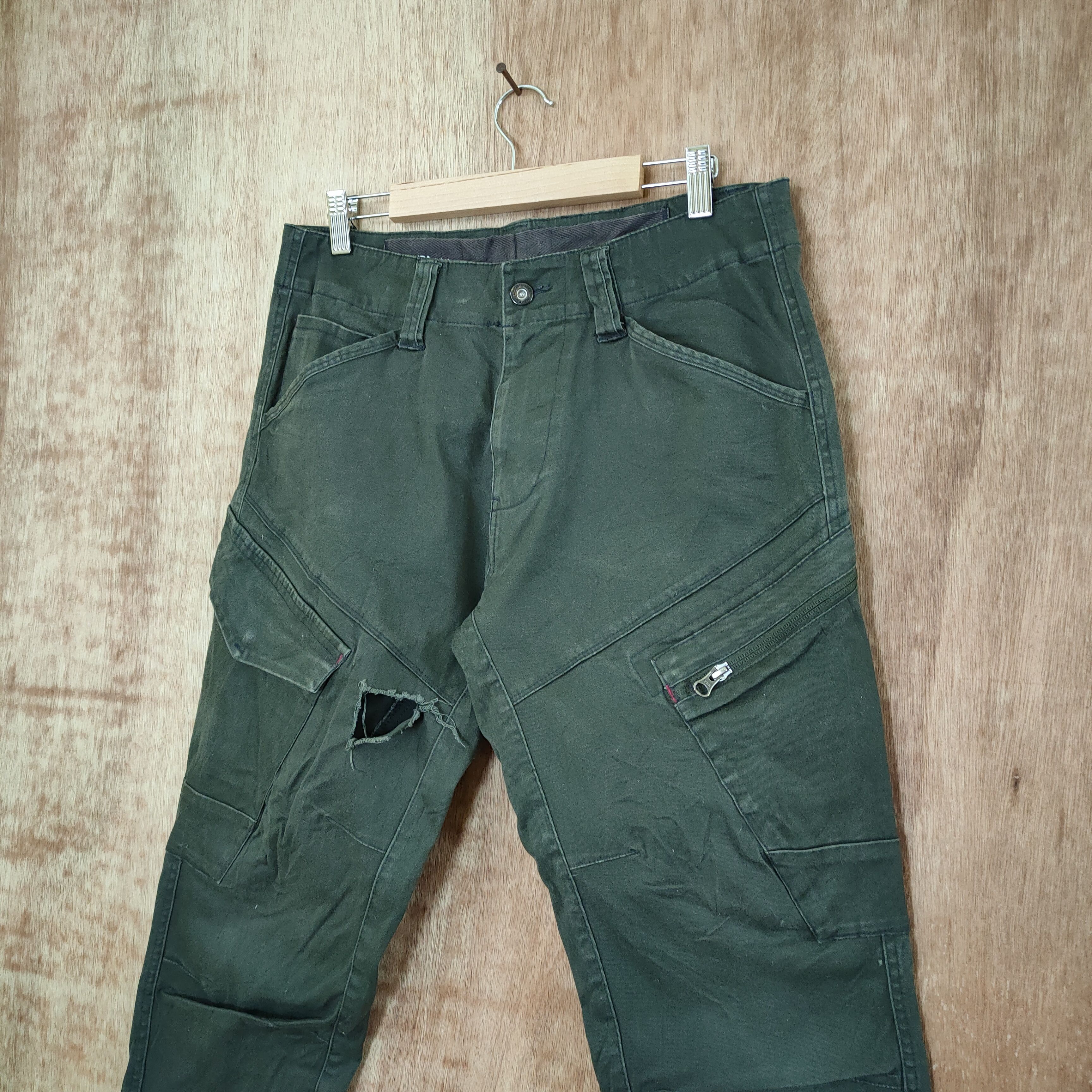 Japanese Brand GENBA XBEC VINTAGE CARGO PANTS/ DAMAGE KNEE Size US 30 / EU 46 - 4 Thumbnail
