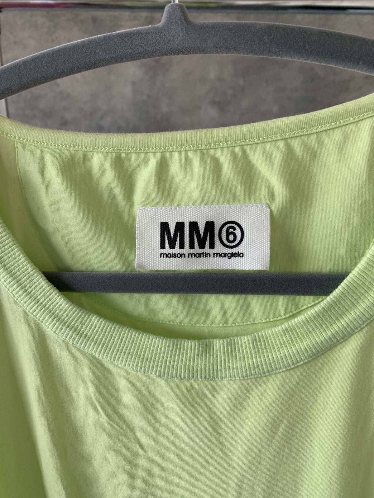 Maison Margiela Margiela MM6 Neon Split Neck Tee Shirt Size US M / EU 48-50 / 2 - 2 Thumbnail
