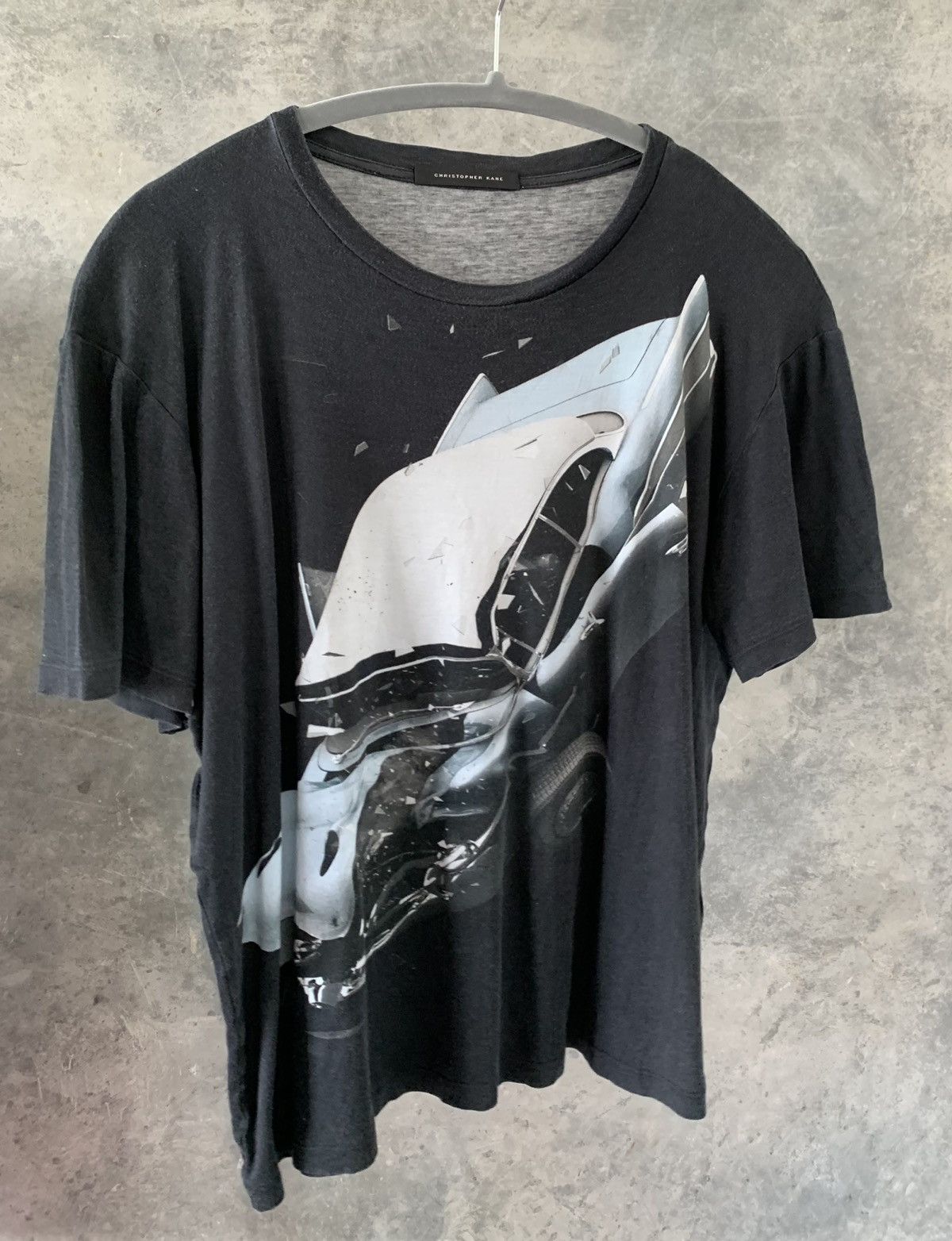Christopher Kane Christoper Kane Car Crash Tee Black and Silver Size US M / EU 48-50 / 2 - 1 Thumbnail